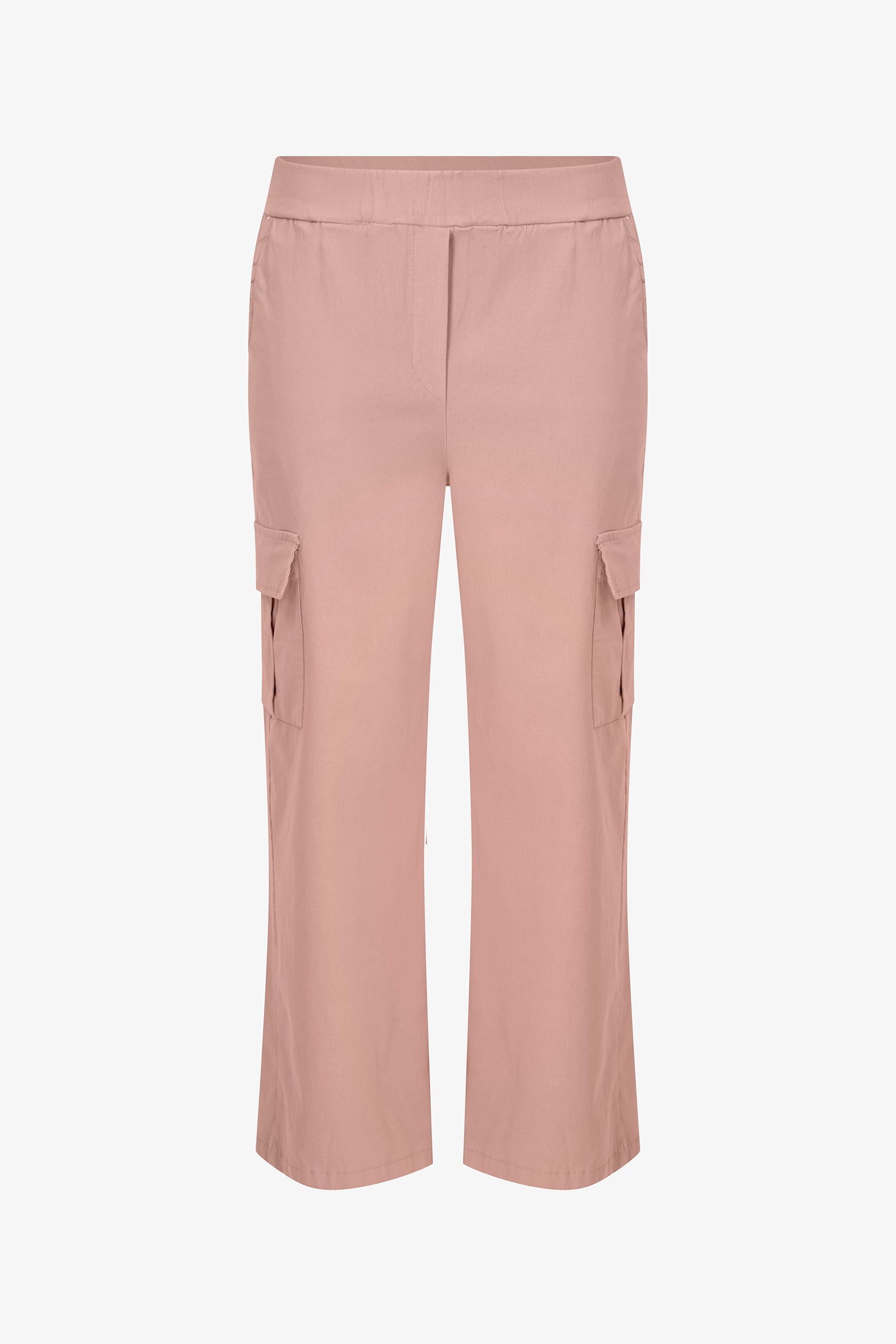 Women's Knit Straight Leg Pull-On Cargo Pants With Patch Pockets