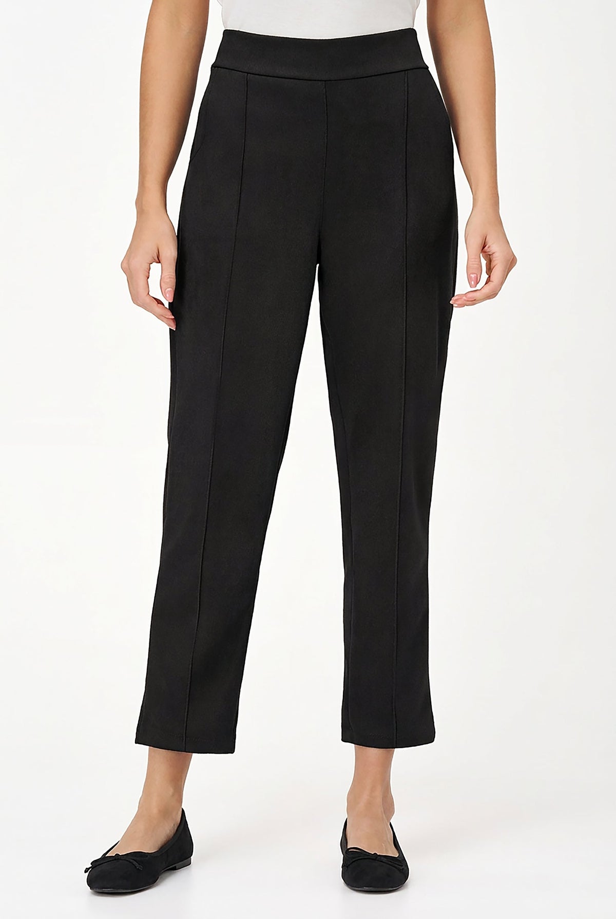 Women's Knit Pencil-Leg Pull-On Pants with Scoop Pockets