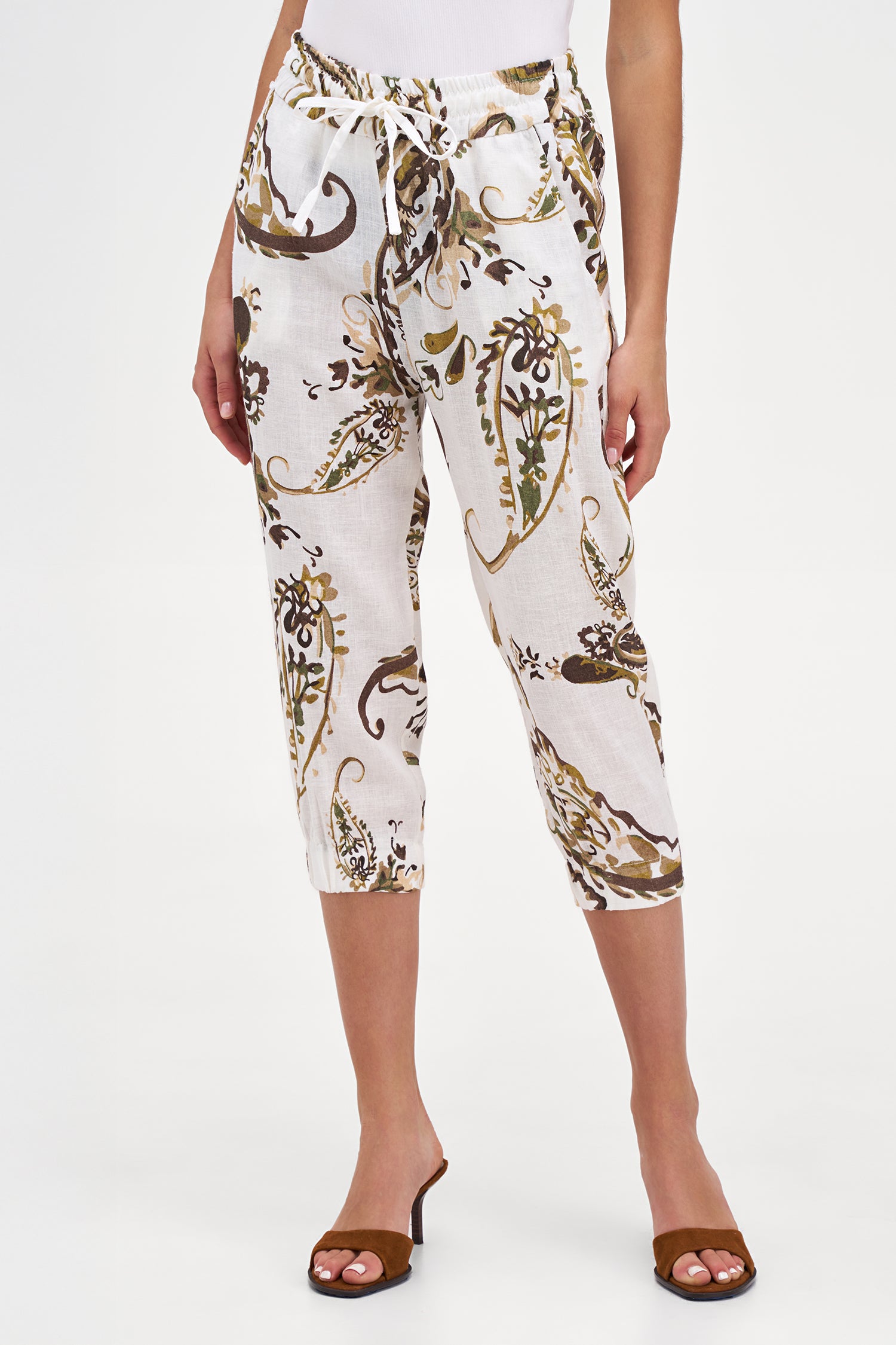 Women's Woven Capri Trousers