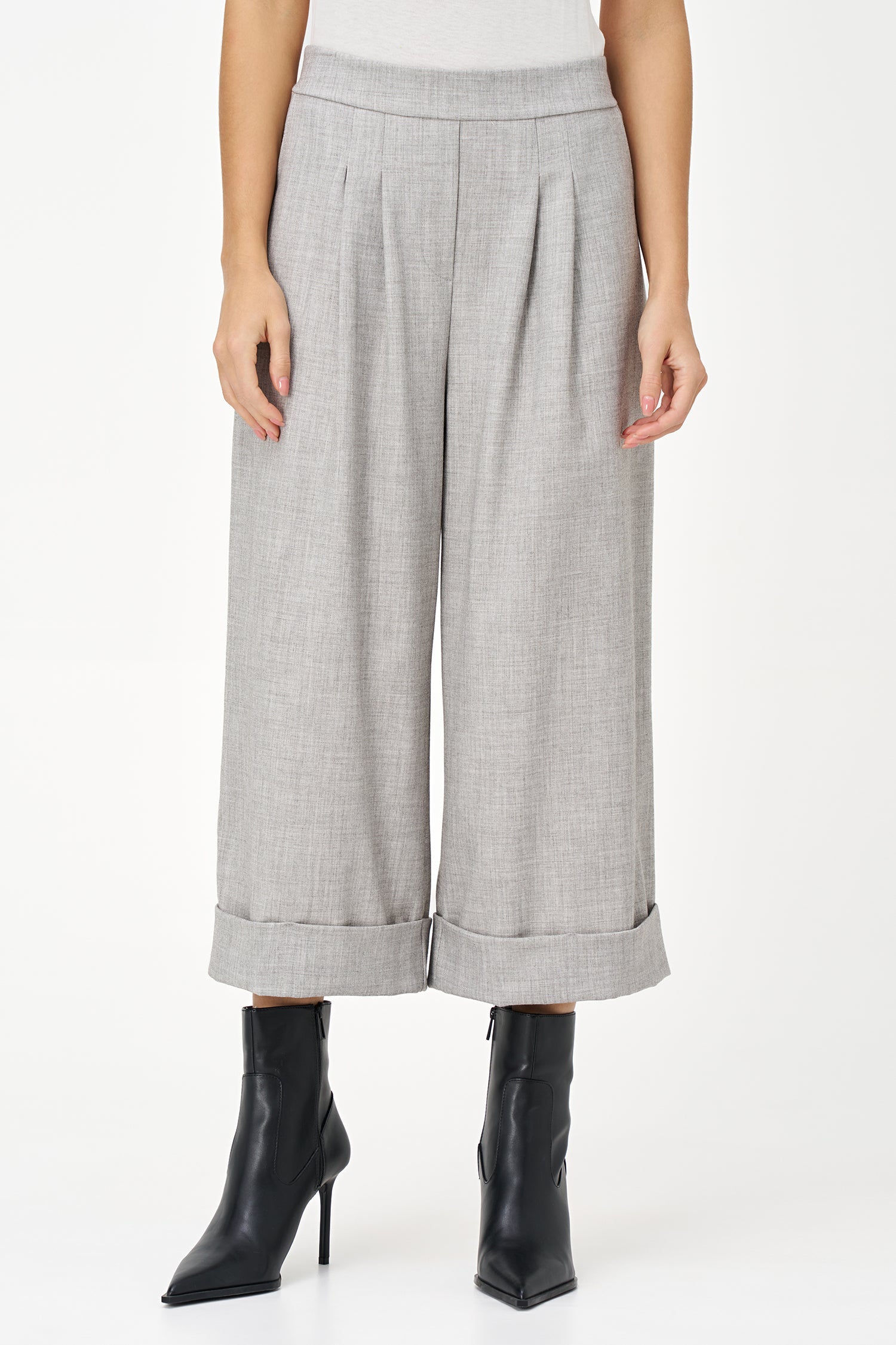 Women's Woven Pull-On Wide Leg Crop Pants