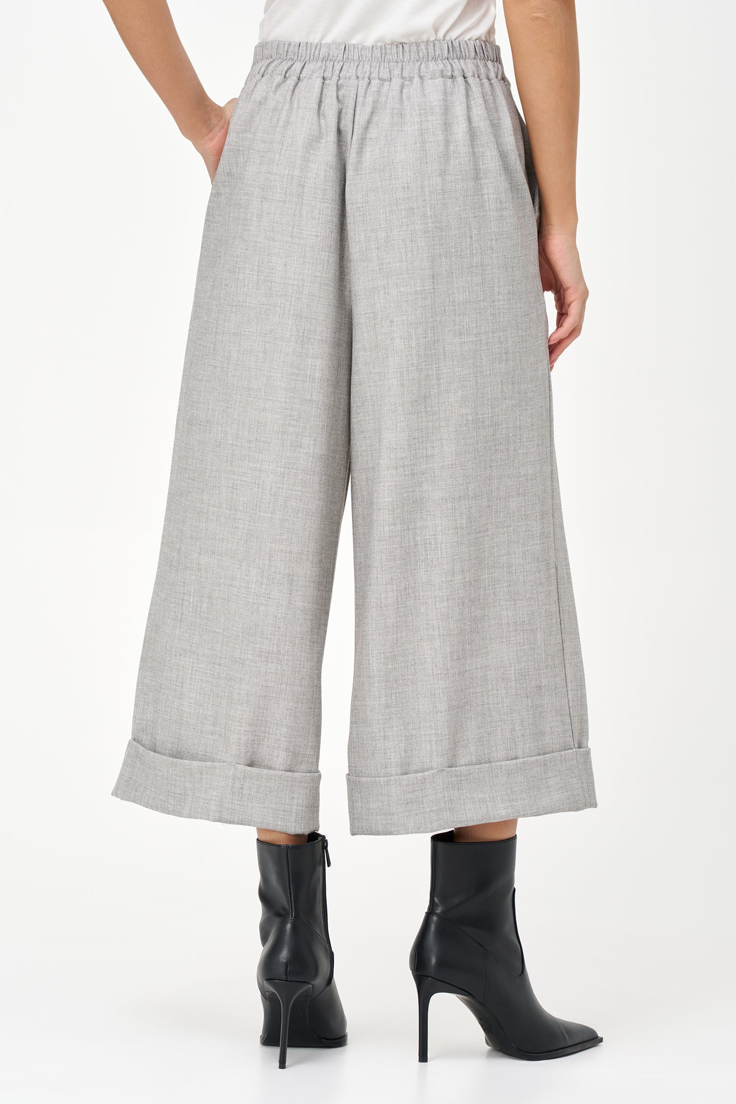 Women's Woven Pull-On Wide Leg Crop Pants