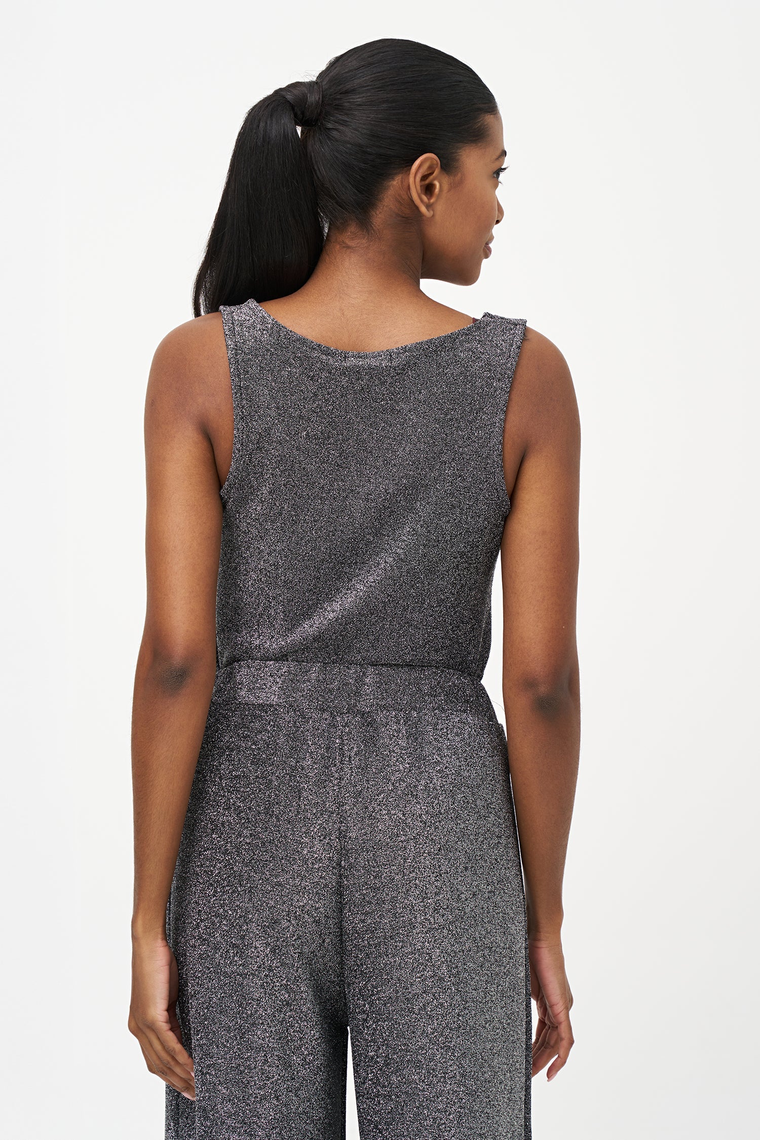Women’s knit sleeveless top with a scoop neckline