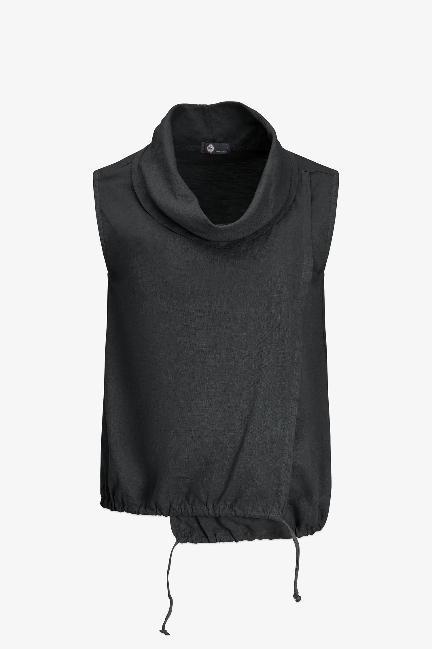Women's Knit Woven Combo Sleeveless Top