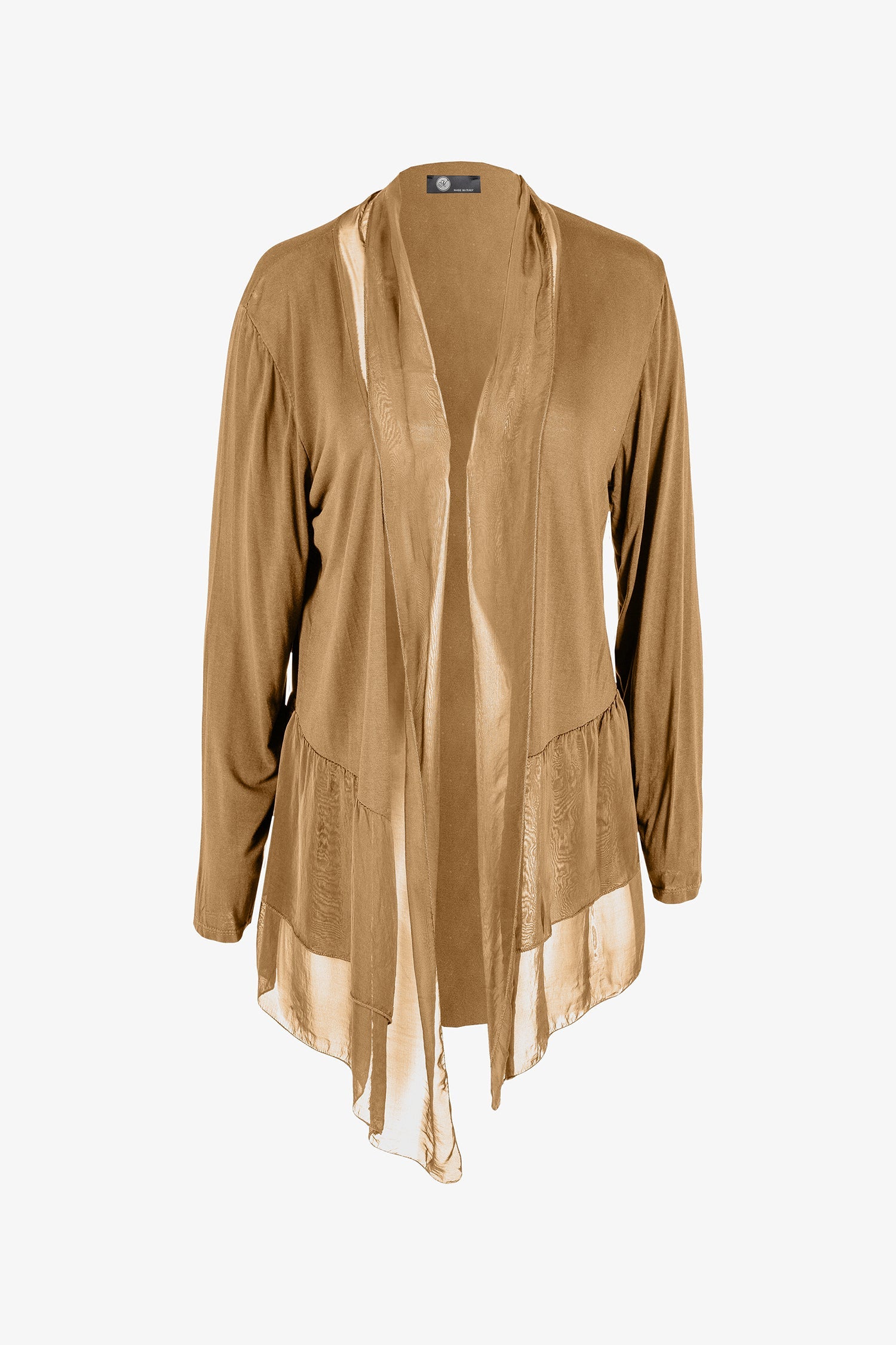 Women's Woven And Knit Combo Cardigan