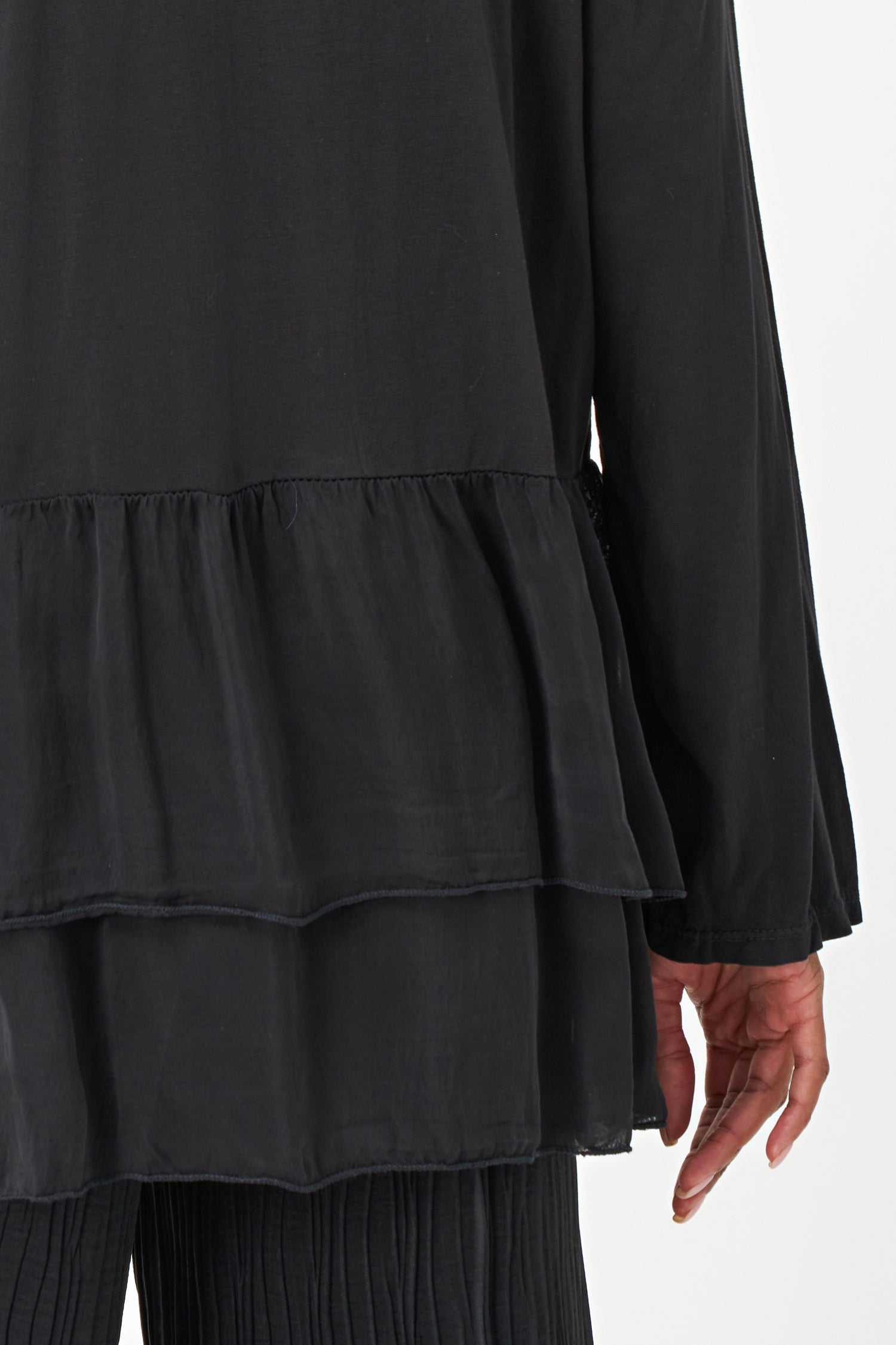 Women's Woven And Knit Combo Cardigan