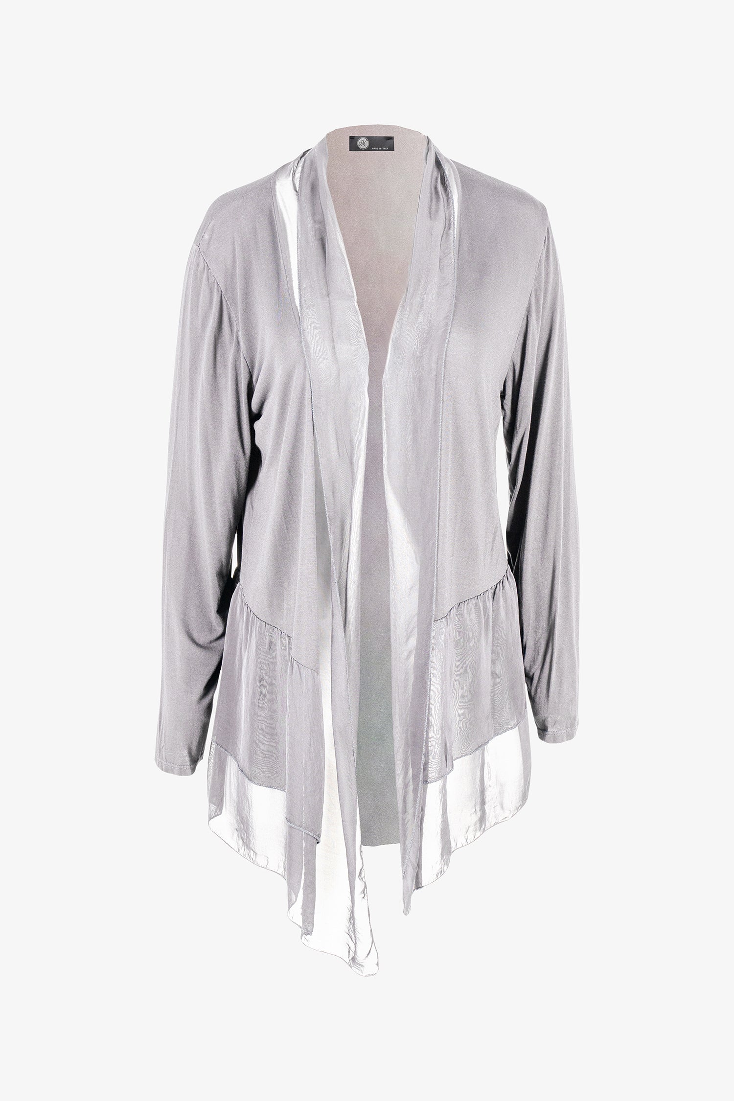Women's Woven And Knit Combo Cardigan