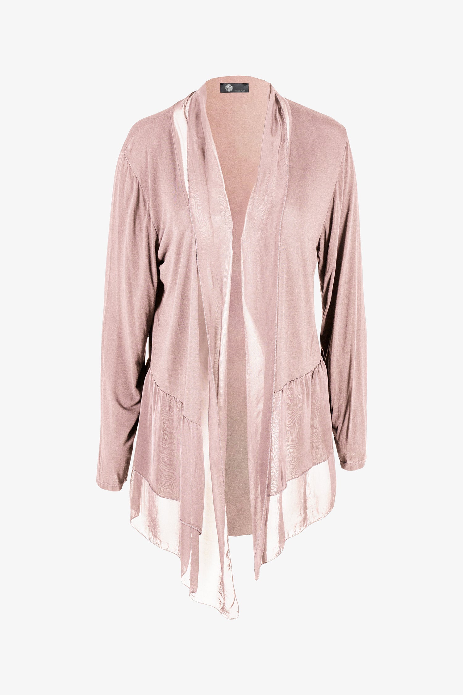 Women's Woven And Knit Combo Cardigan