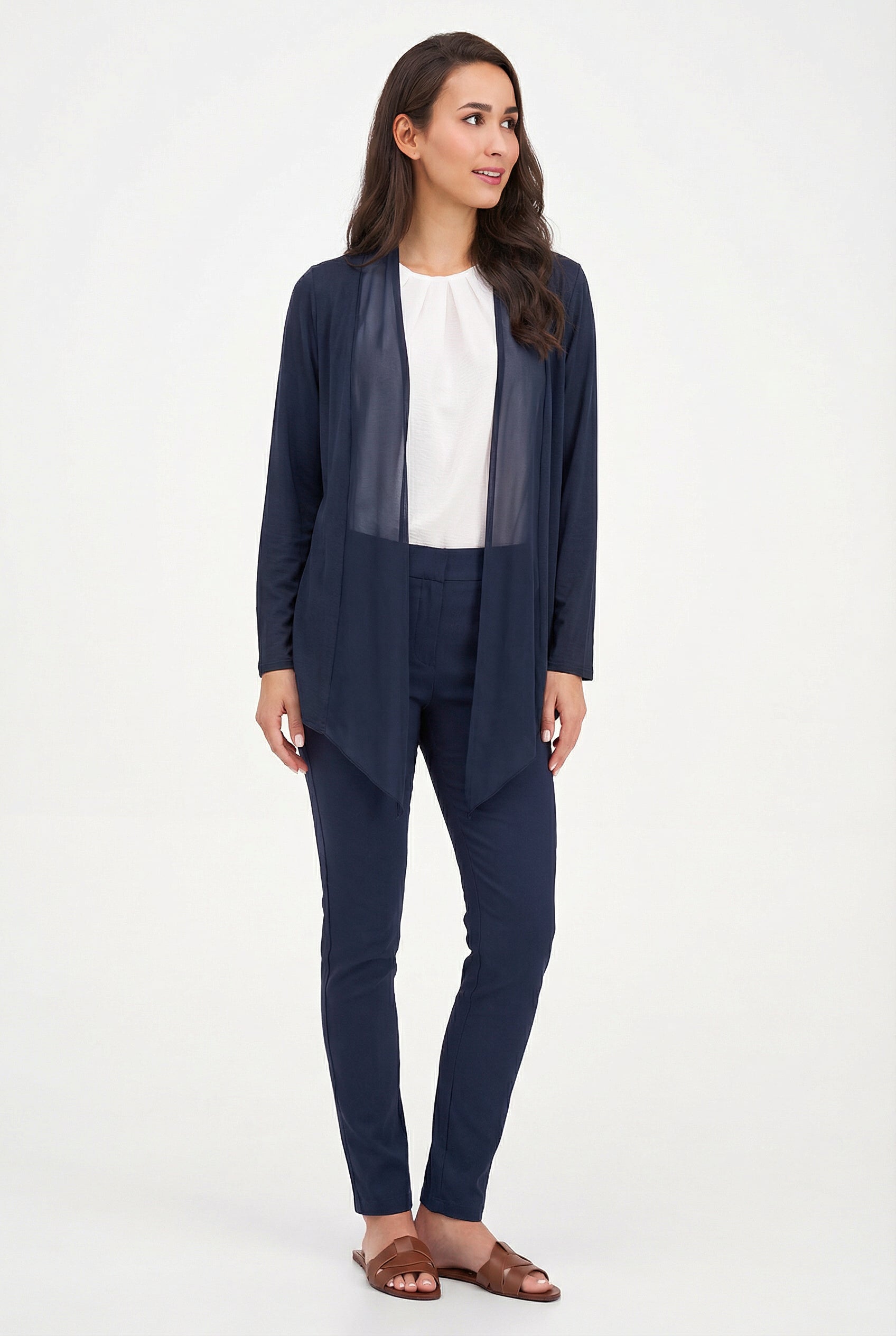 Women's Knit/Woven Combo Cardigan