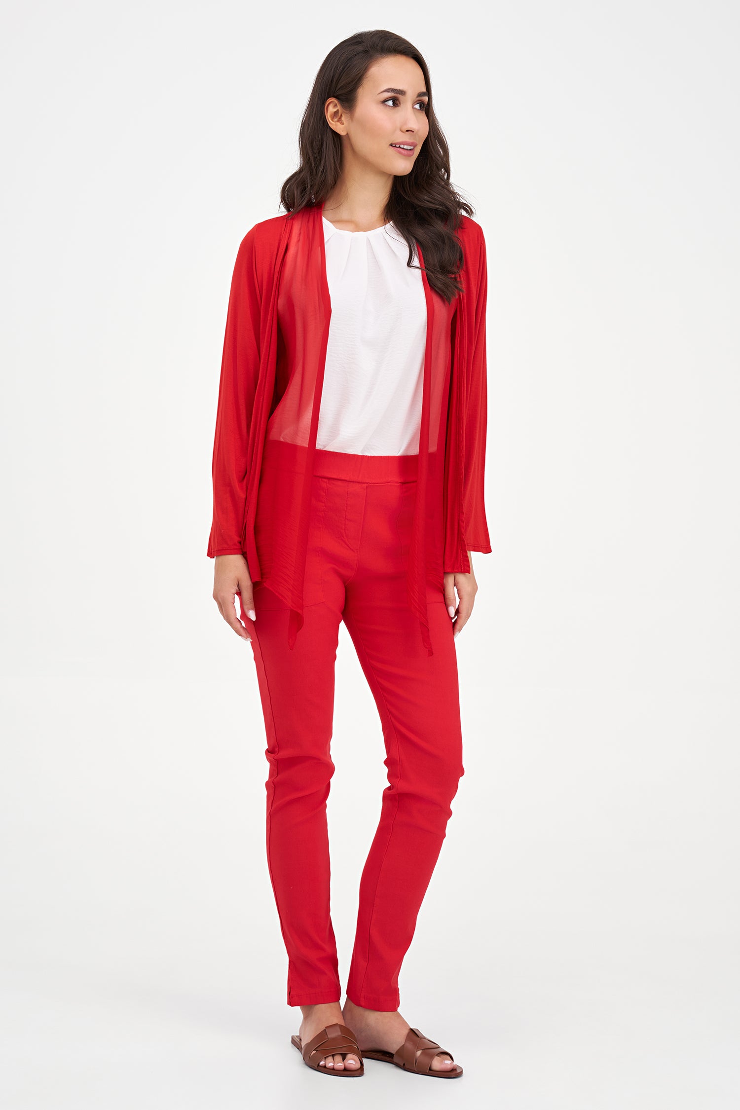 Women's Knit/Woven Combo Cardigan