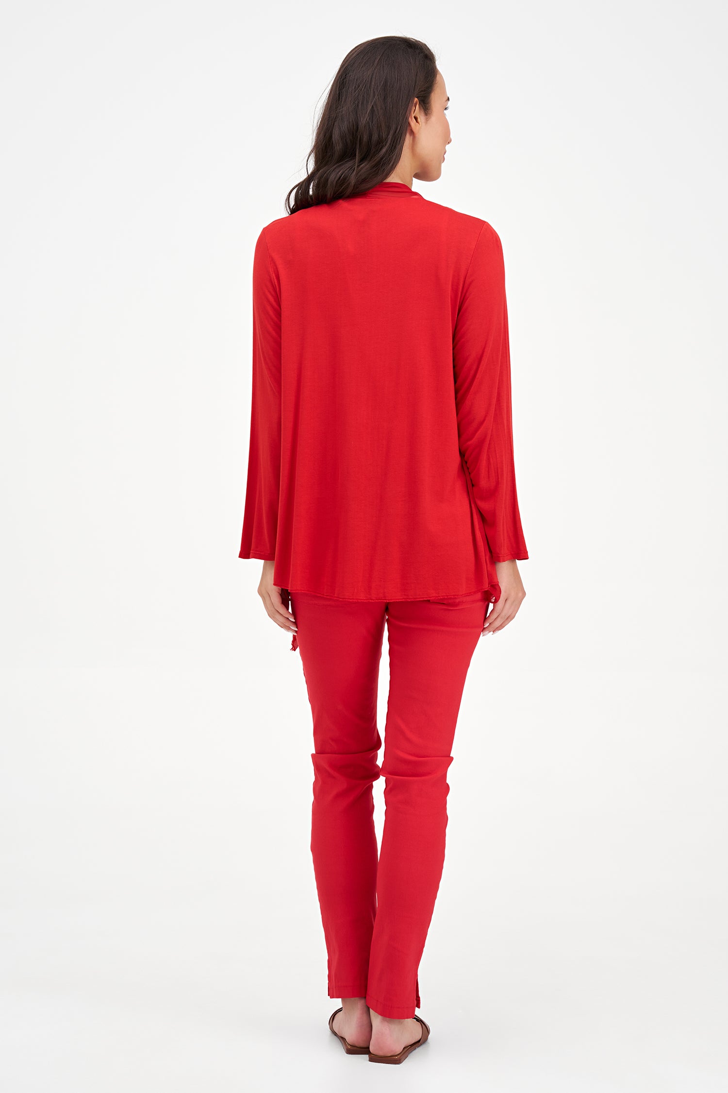 Women's Knit/Woven Combo Cardigan