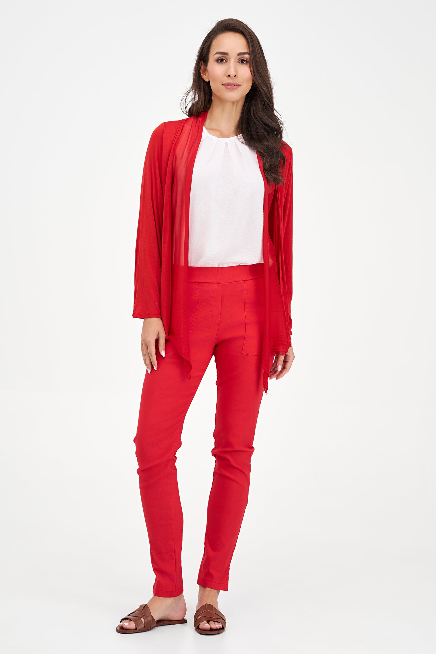 Women's Knit/Woven Combo Cardigan