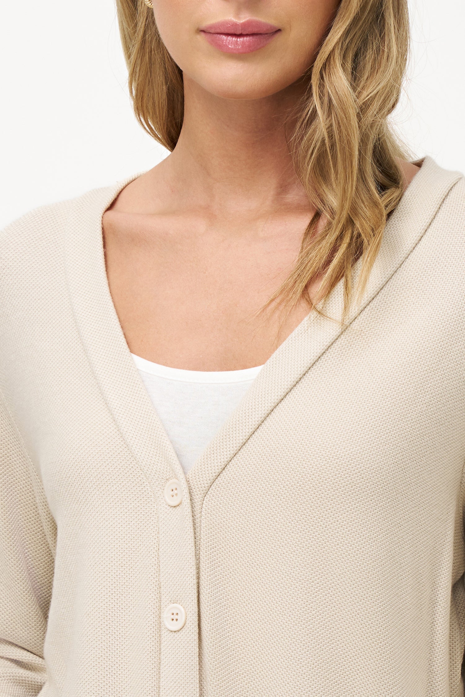 Women's V-Neckline Knit Button-Down Cardigan