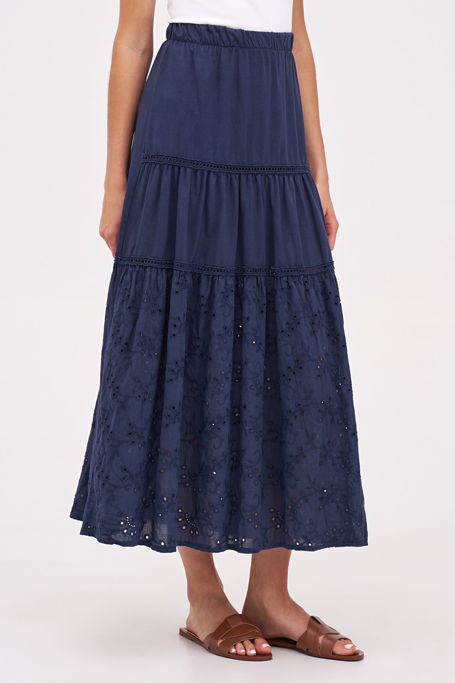 Women's Knit/Woven Combo Skirt