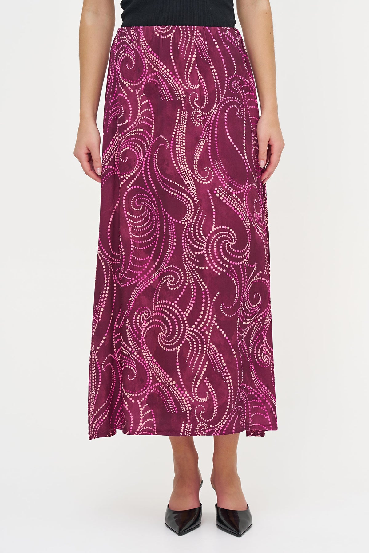 Women's Woven Printed Pull-On Flowing Skirt