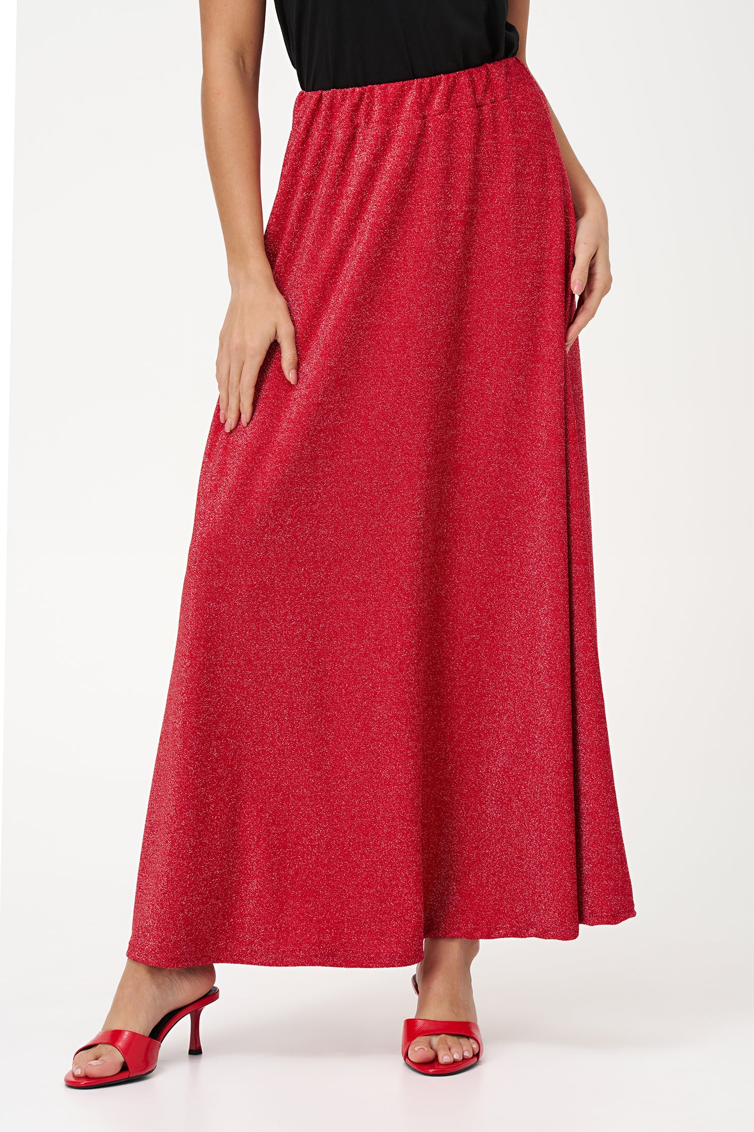Women’s knit pull-on ankle length flowy skirt