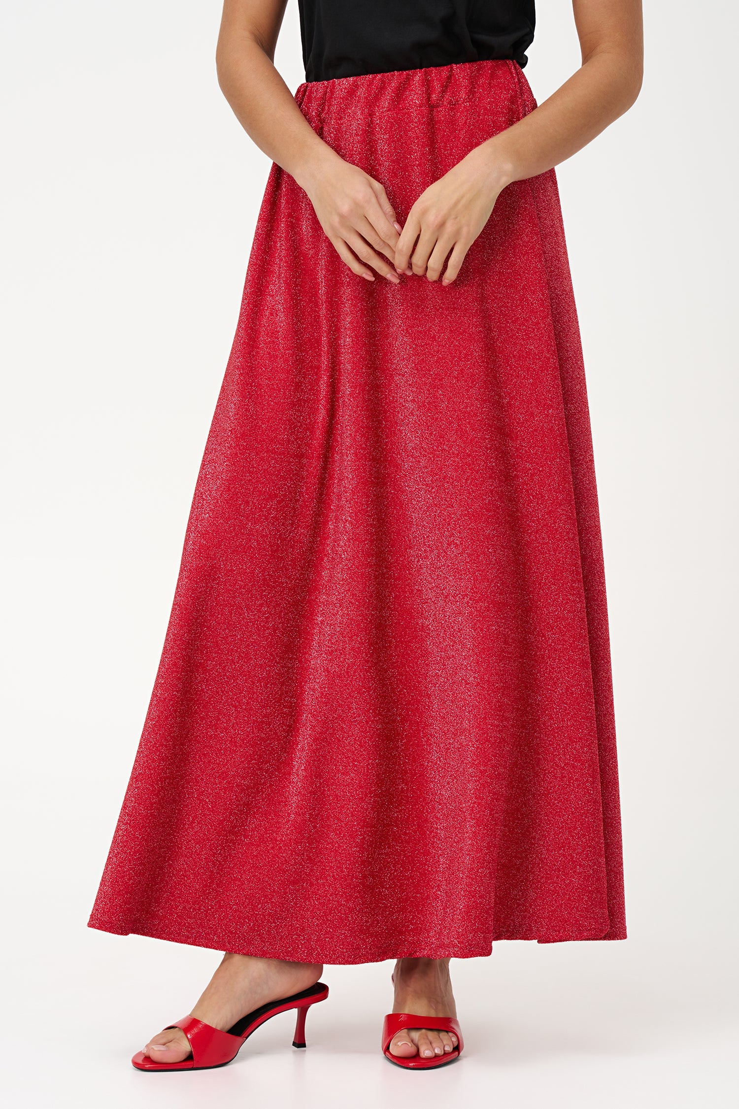 Women’s knit pull-on ankle length flowy skirt