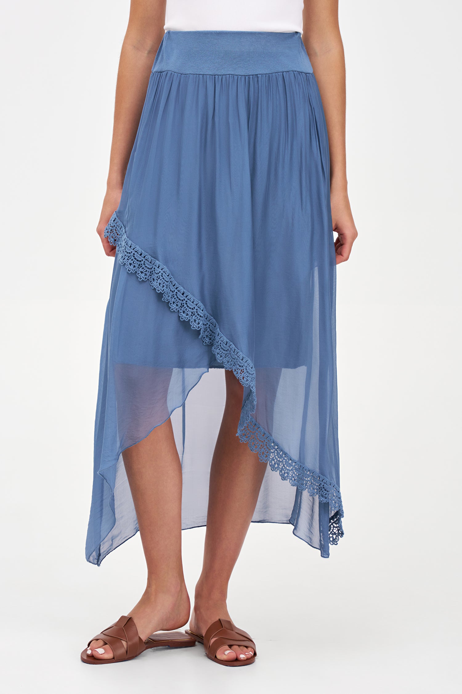 Women's Knit/Woven Combo Skirt