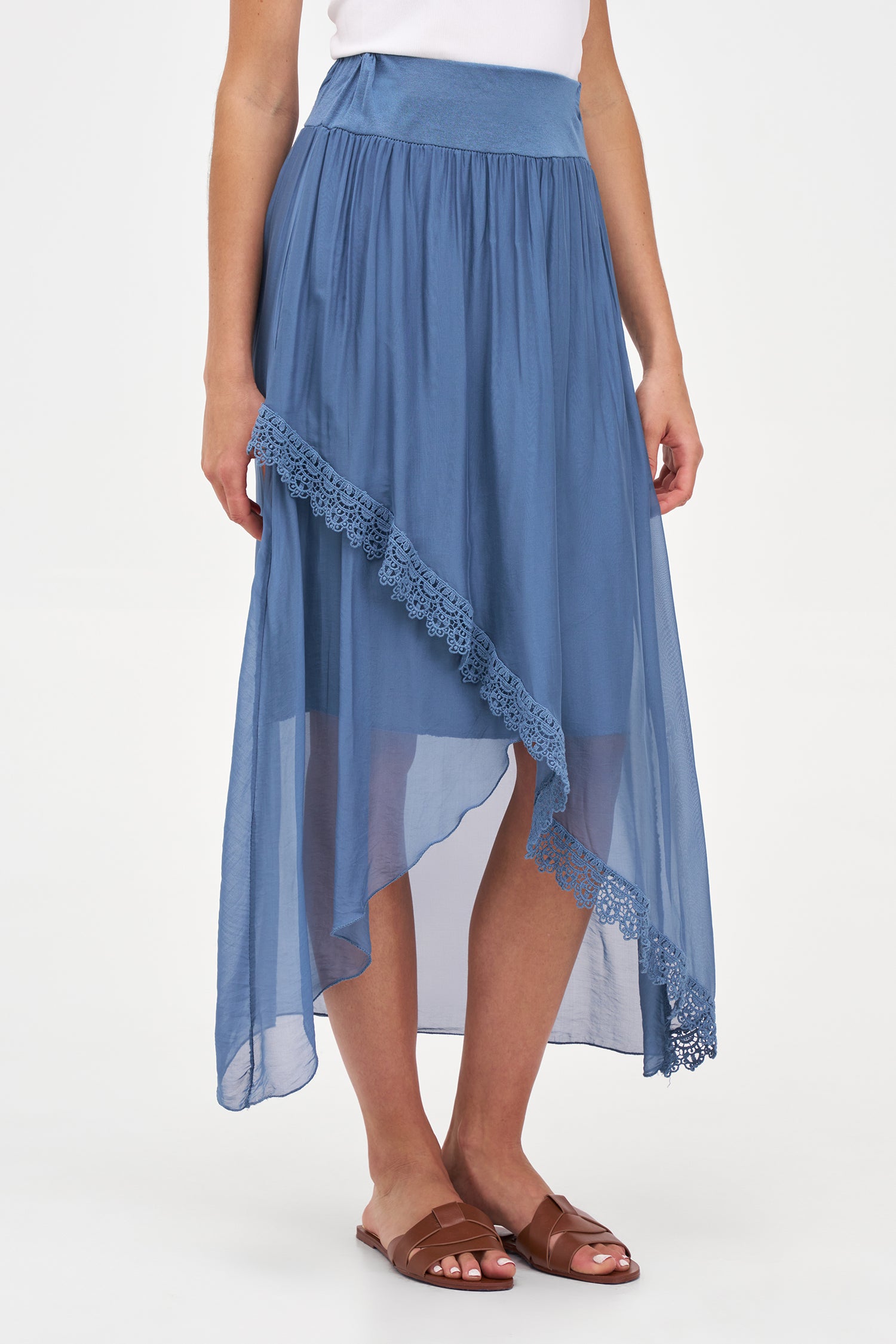 Women's Knit/Woven Combo Skirt