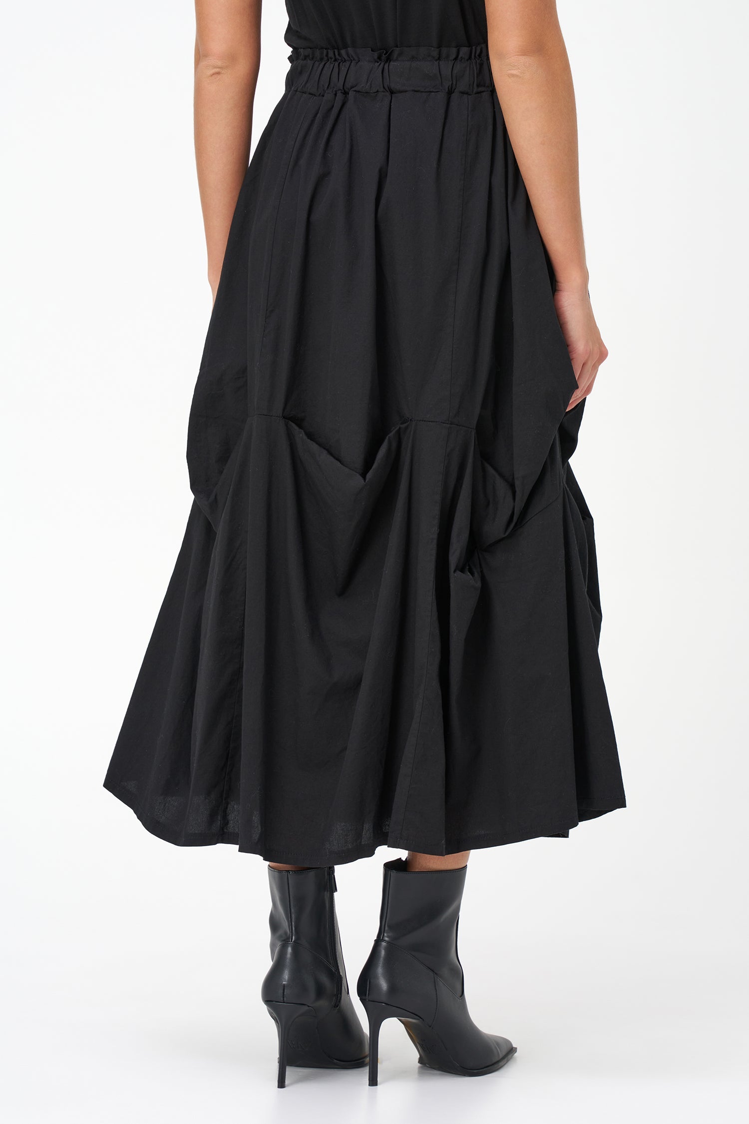 Women's Woven Bubble Gathered Pull-On Skirt