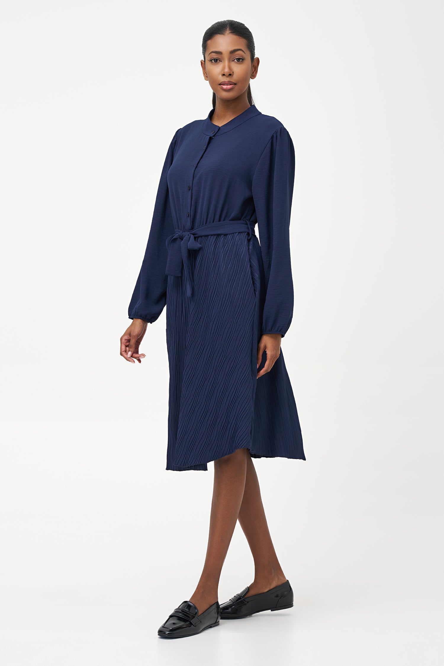 Women's Woven Long Sleeve Shirt Dress