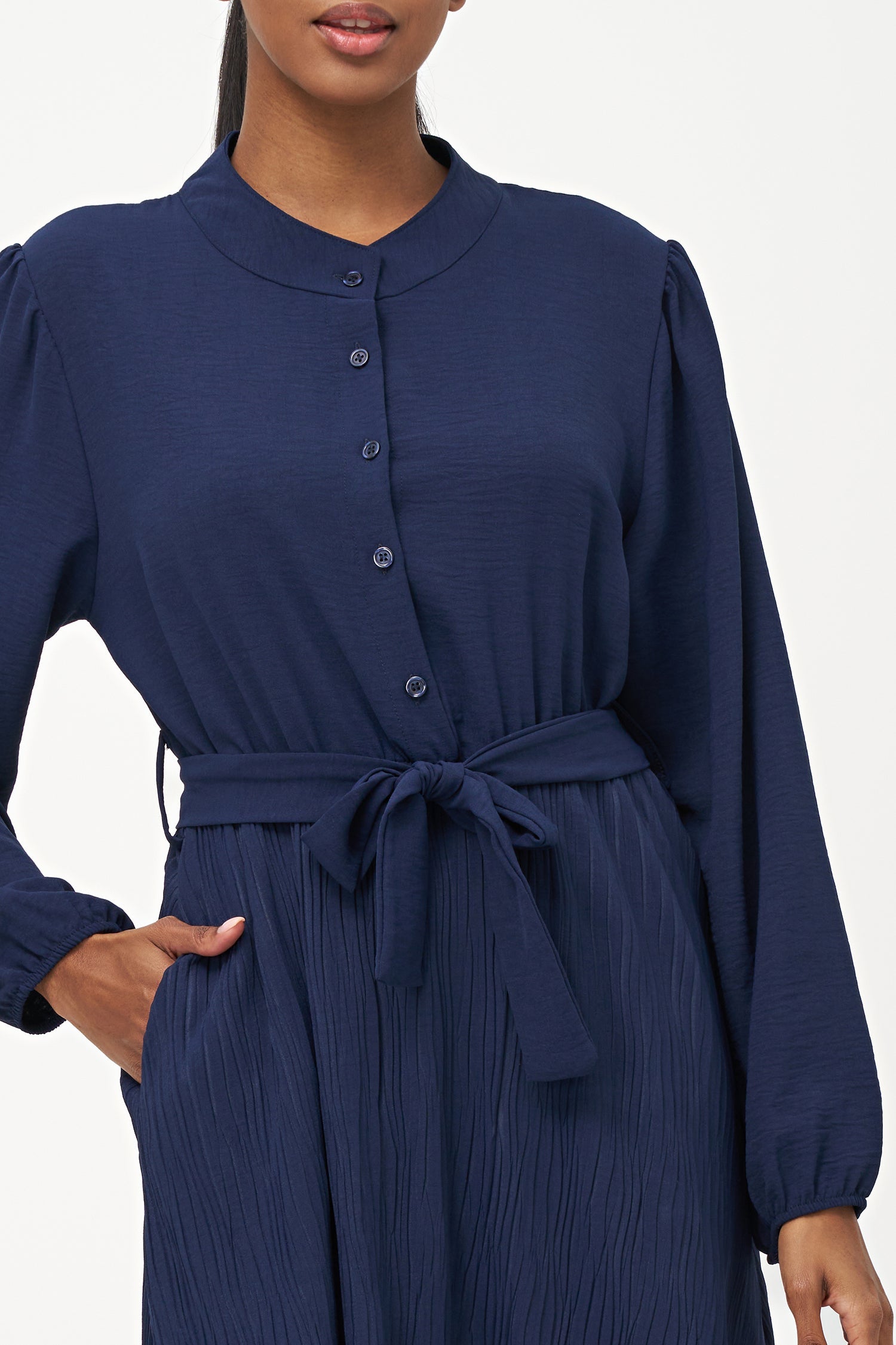 Women's Woven Long Sleeve Shirt Dress