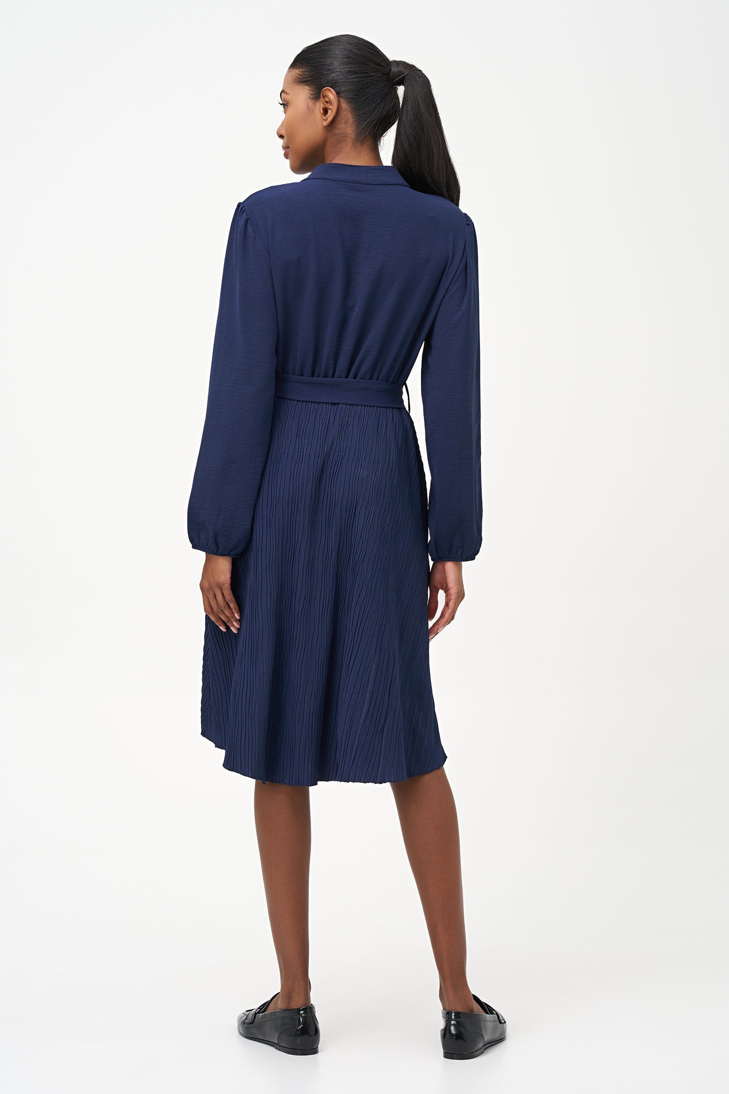 Women's Woven Long Sleeve Shirt Dress