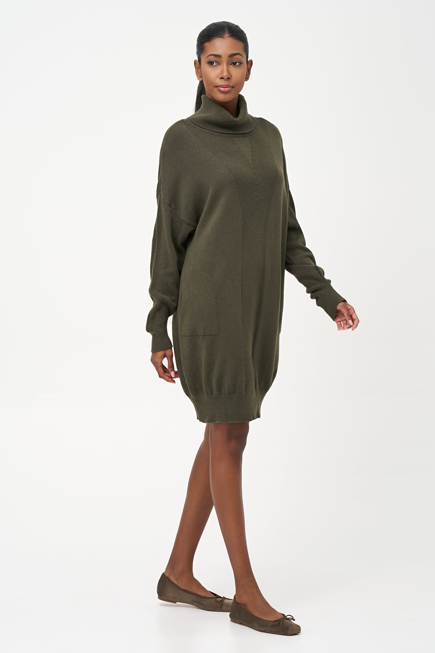 Women's Knit Turtle-Neck Dress
