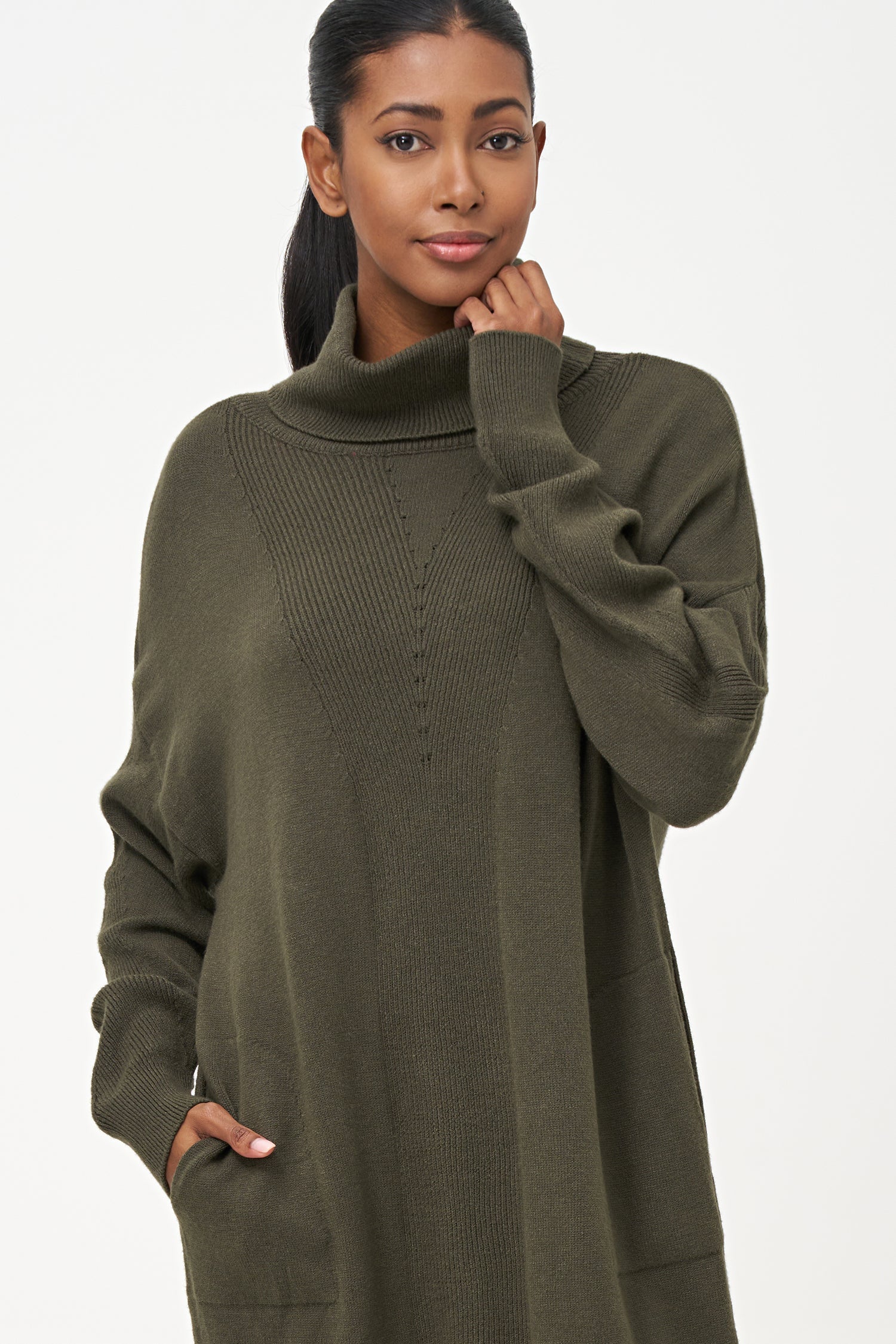 Women's Knit Turtle-Neck Dress
