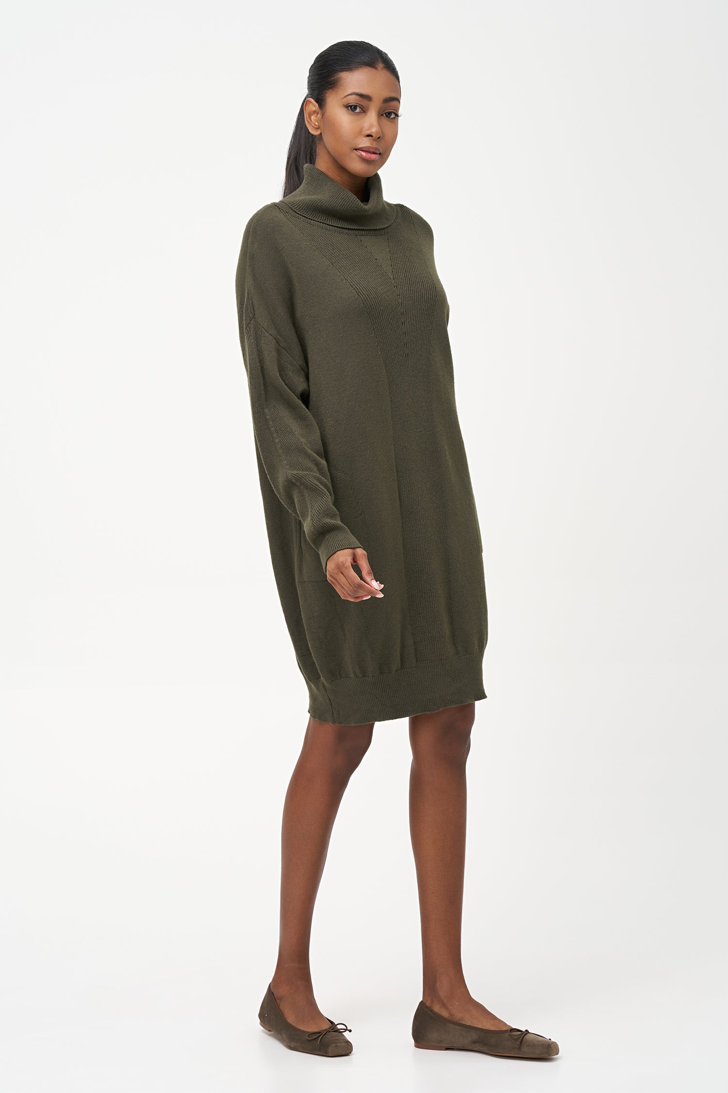 Women's Knit Turtle-Neck Dress