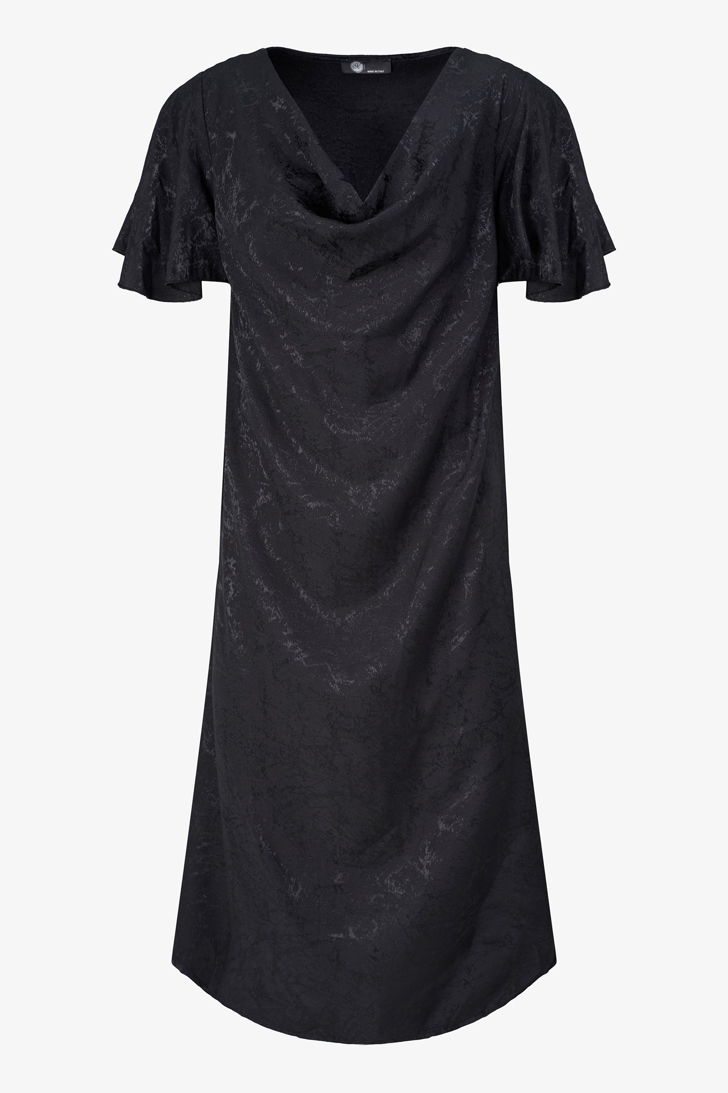 Women’s woven cowl-neckline dress, with flowing sleeves