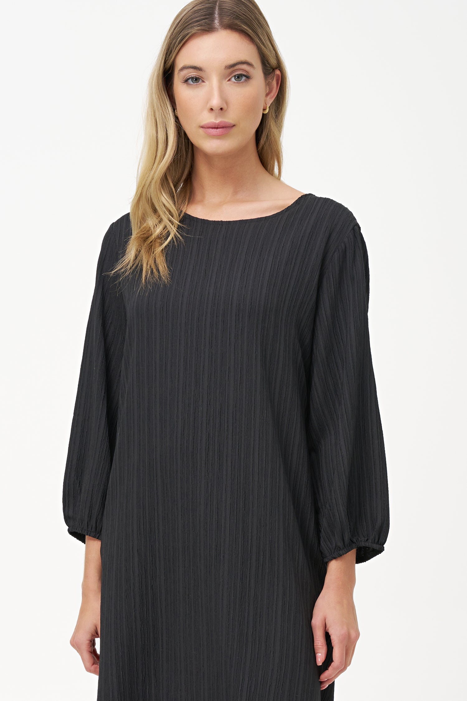Women's Woven Crew-Neck A-Line Dress