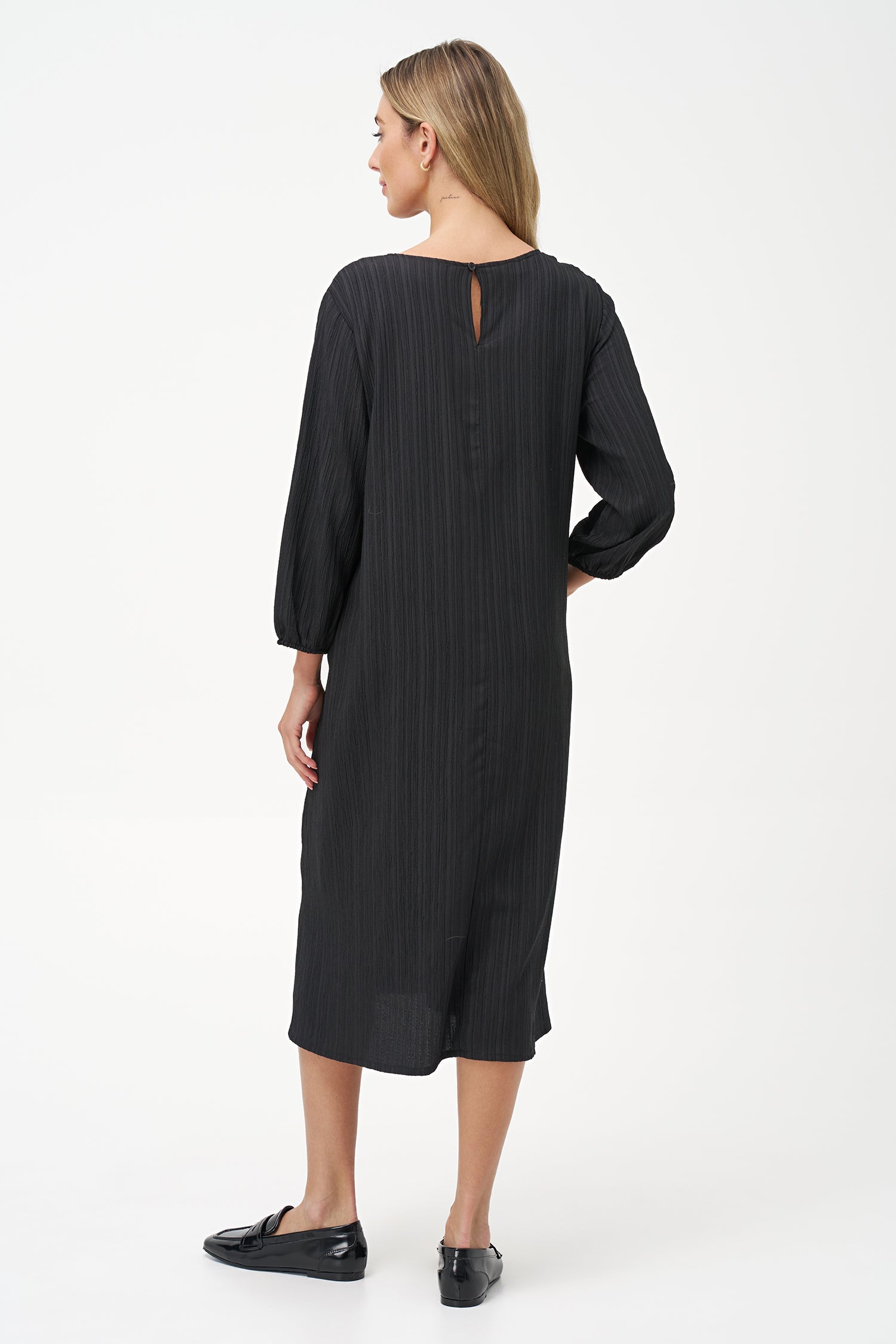 Women's Woven Crew-Neck A-Line Dress
