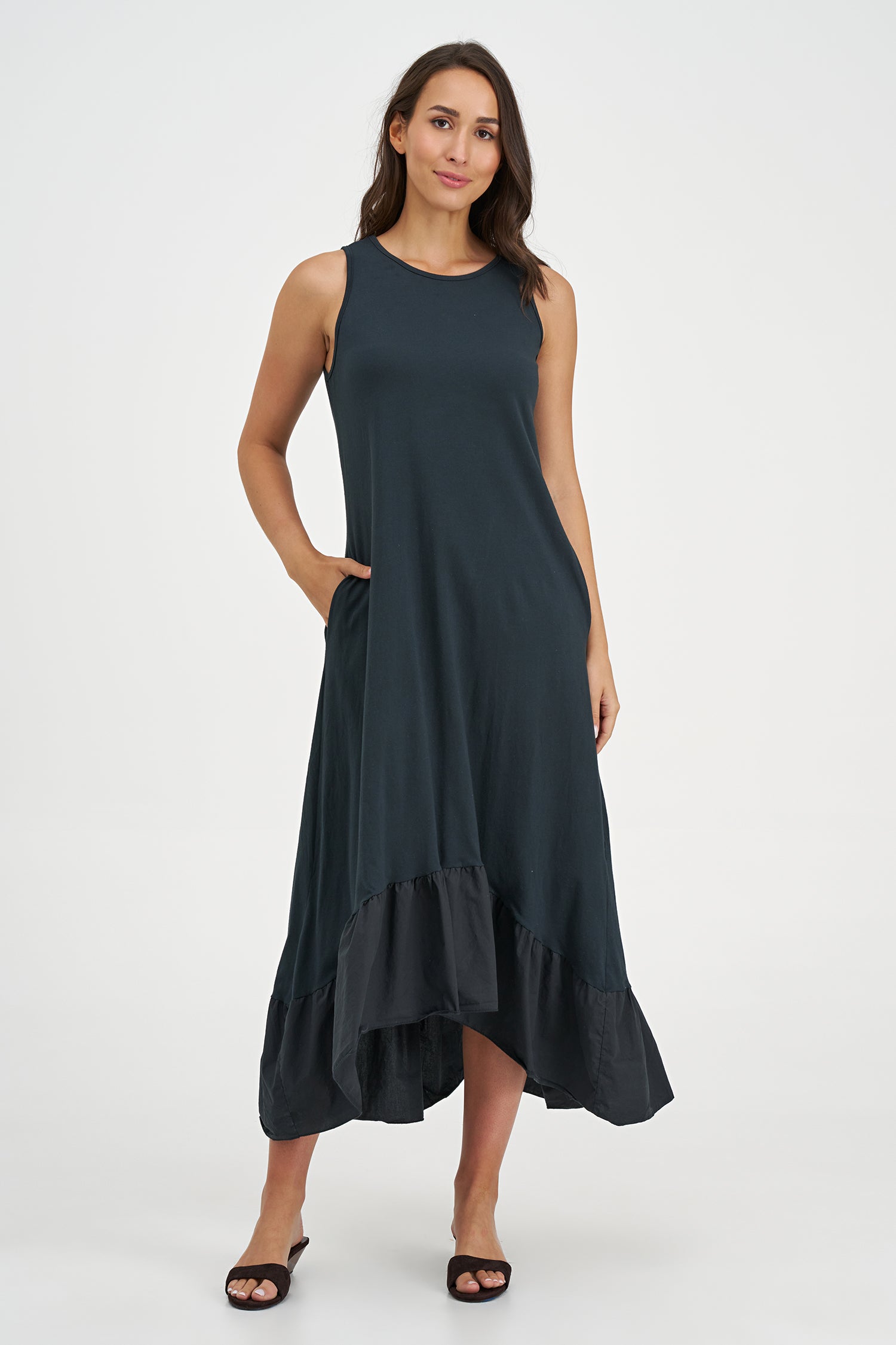 woven knit dress Manon Green Zigzag Woven Knit Maxi Dress