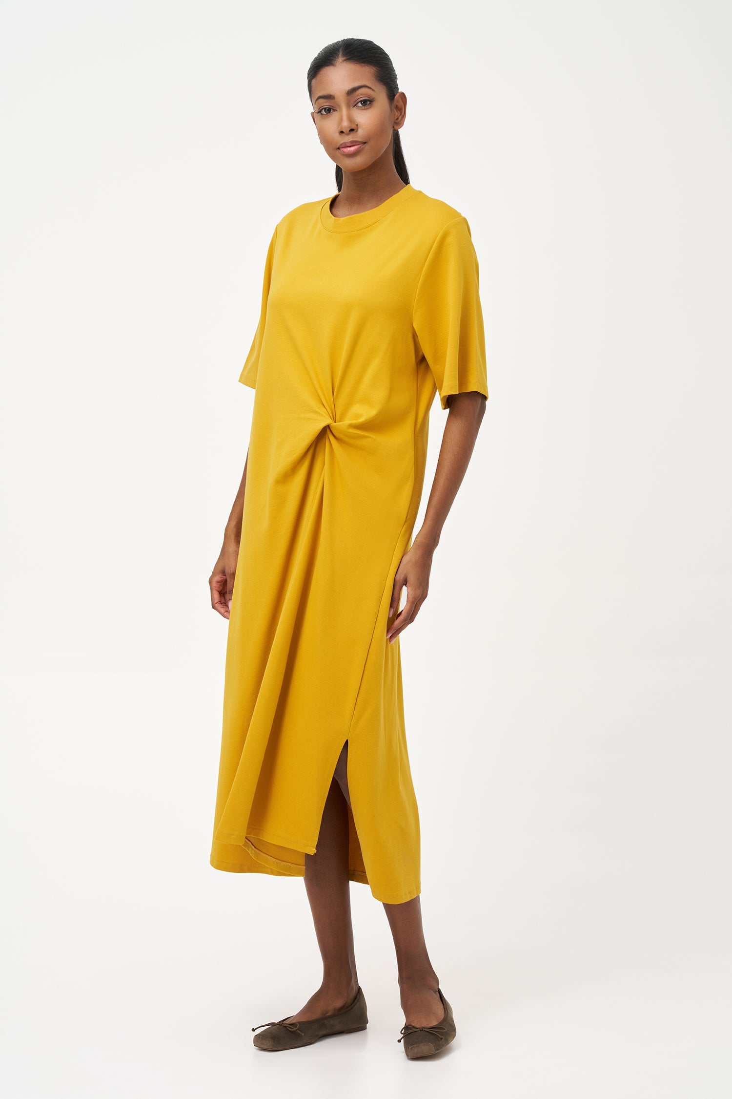Women's Knit Elbow-Length Sleeves Dress