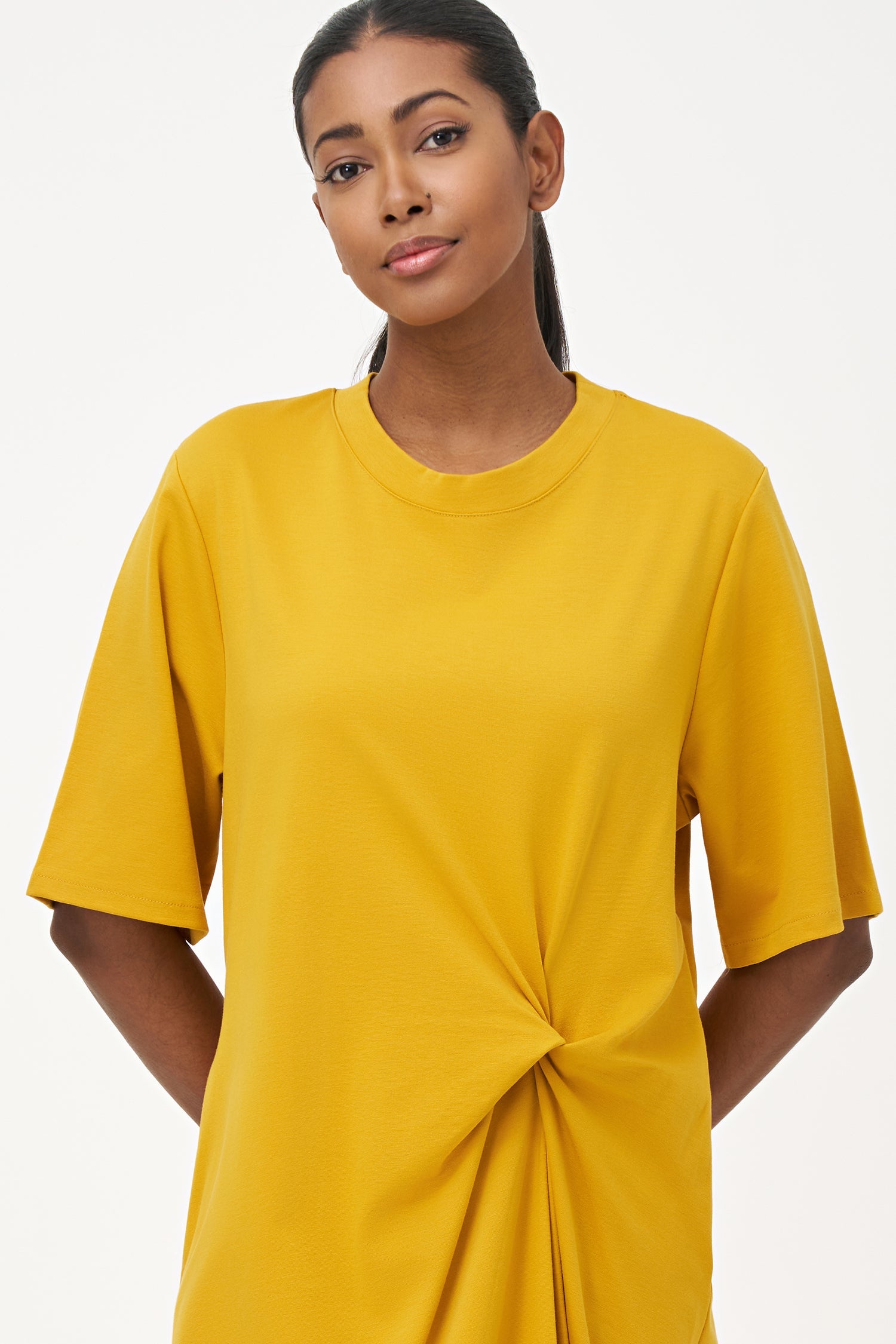 Women's Knit Elbow-Length Sleeves Dress