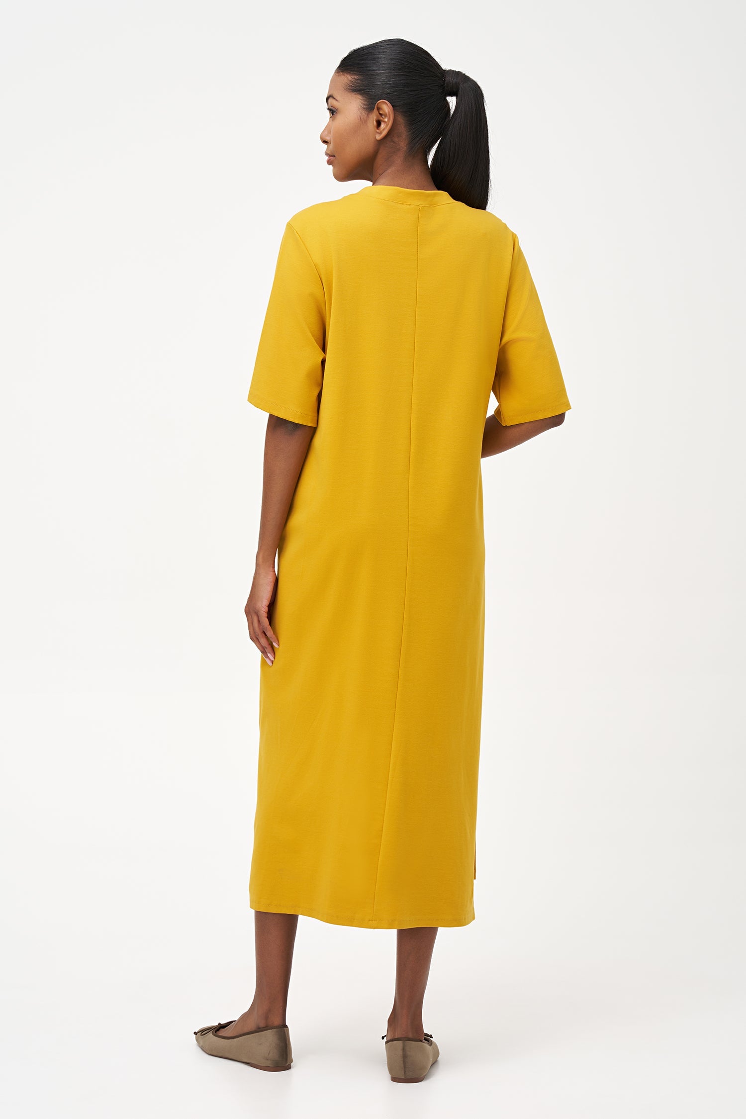 Women's Knit Elbow-Length Sleeves Dress
