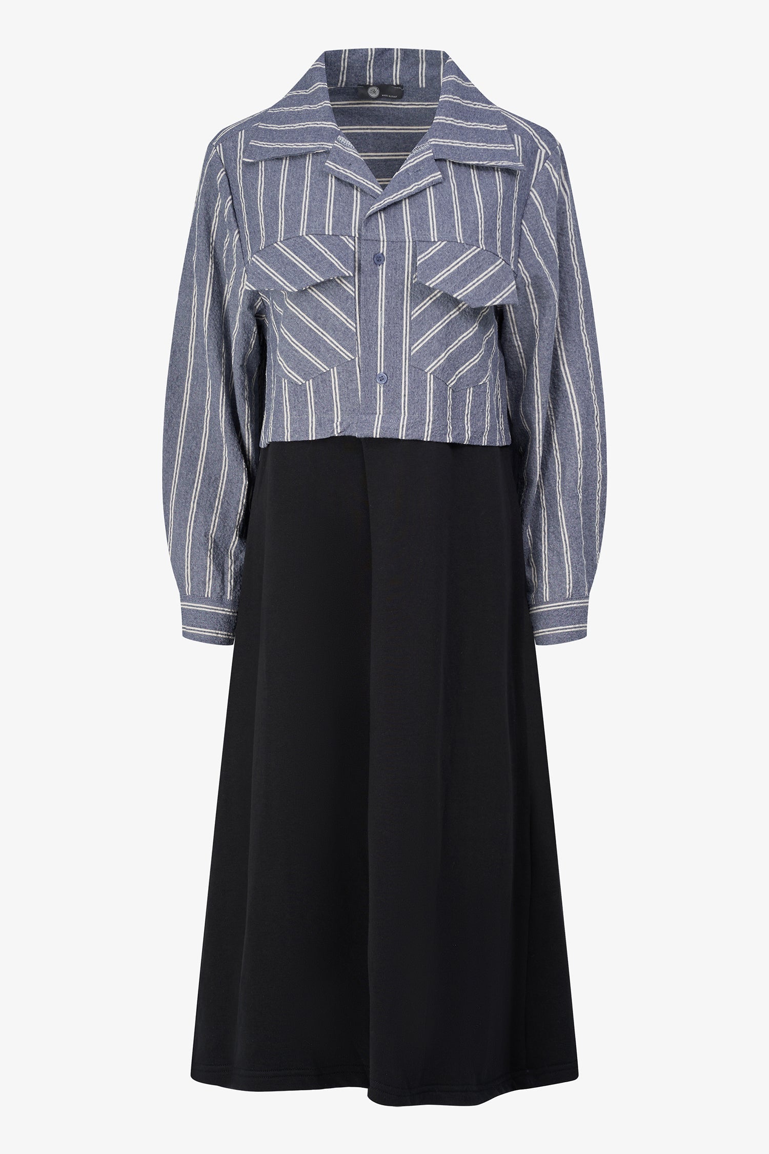Women's Woven & Knit Combo Long Sleeve Dress