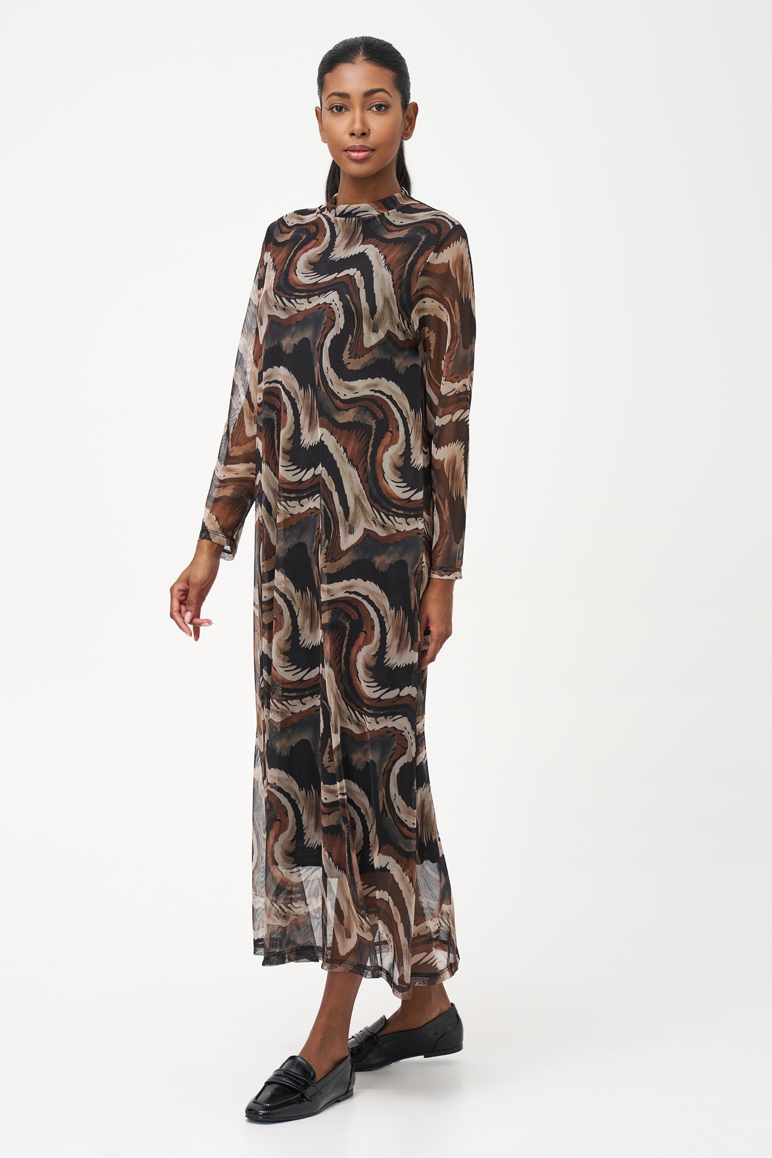 Women's Knit Mock-Neck Maxi Dress