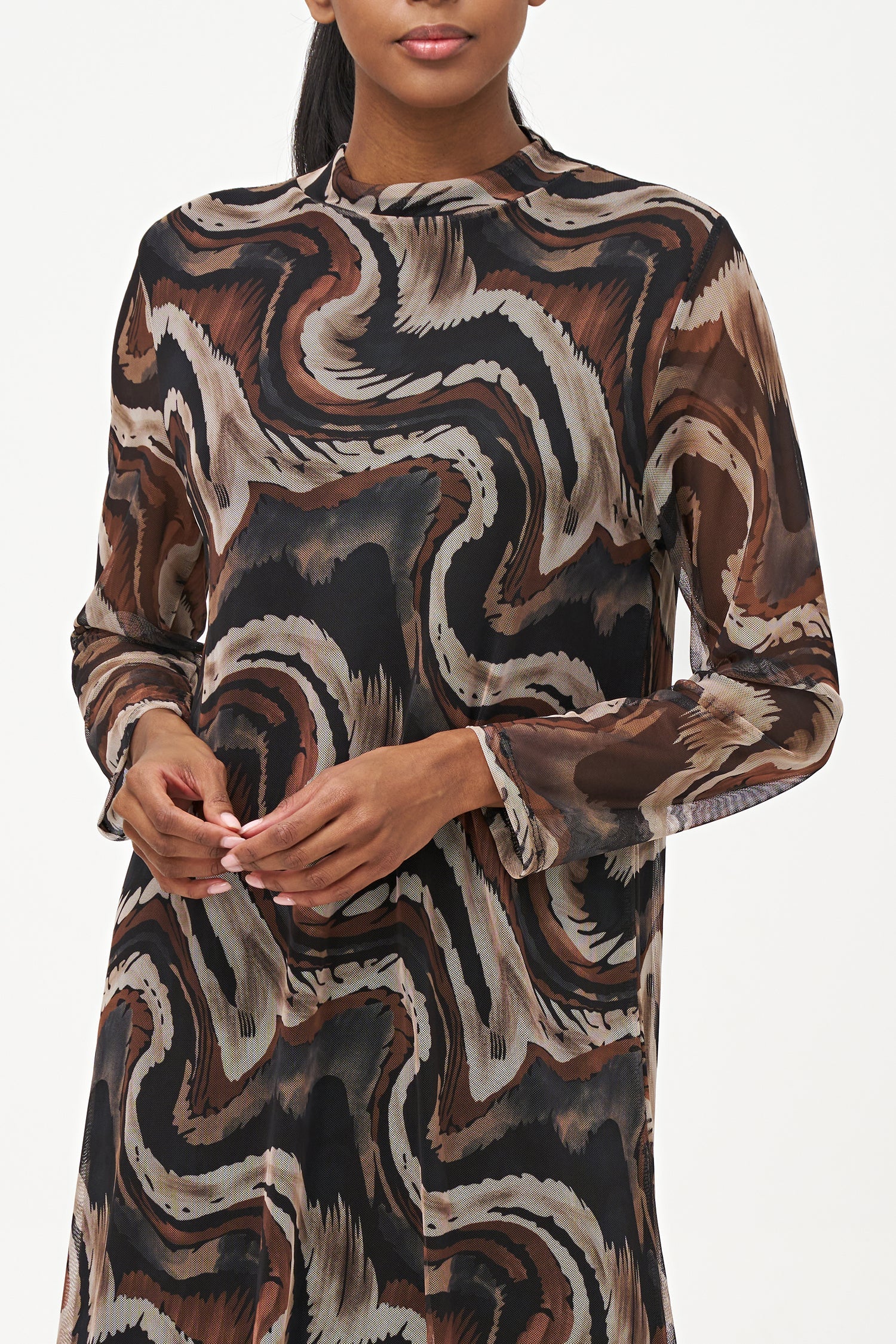 Women's Knit Mock-Neck Maxi Dress