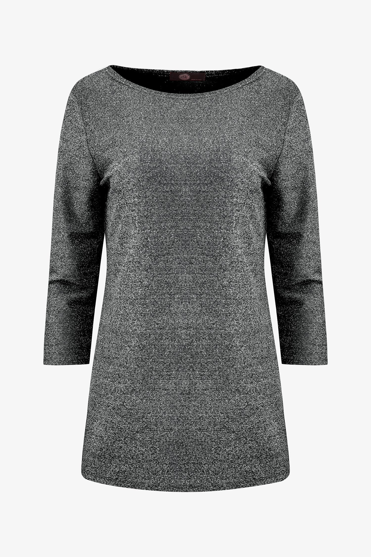 Women’s knit long sleeve tunic, with boat-neckline
