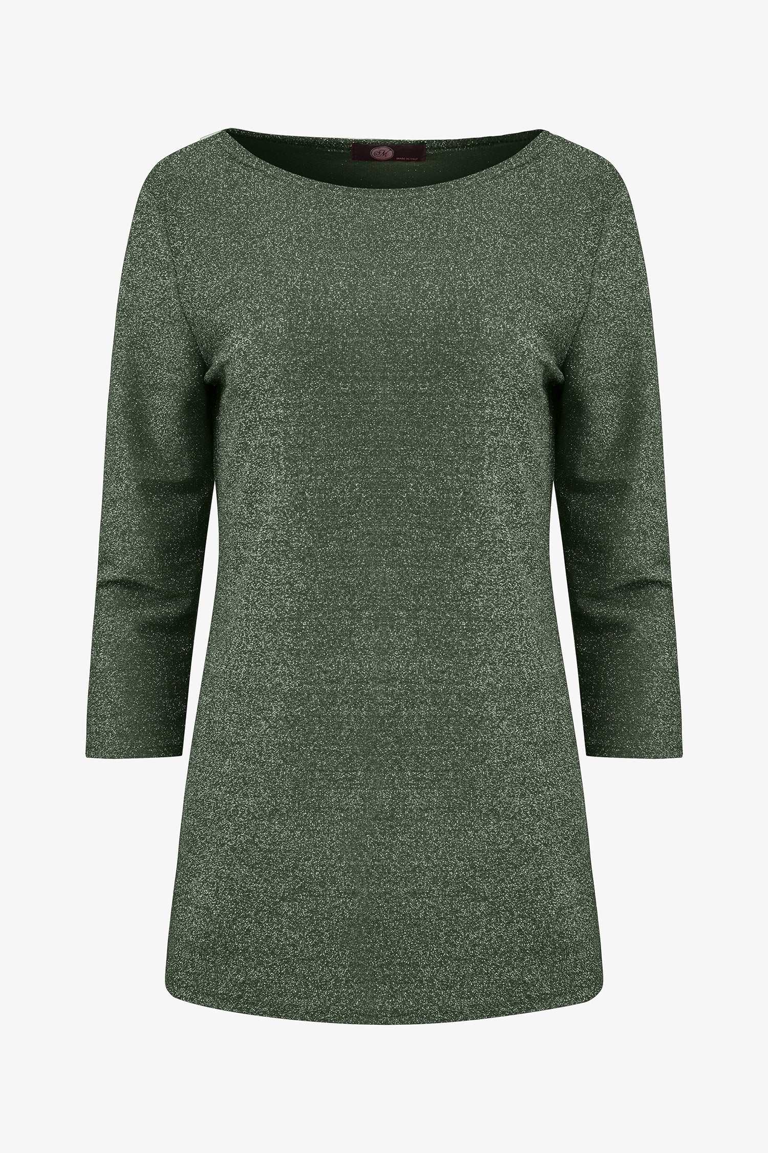 Women’s knit long sleeve tunic, with boat-neckline