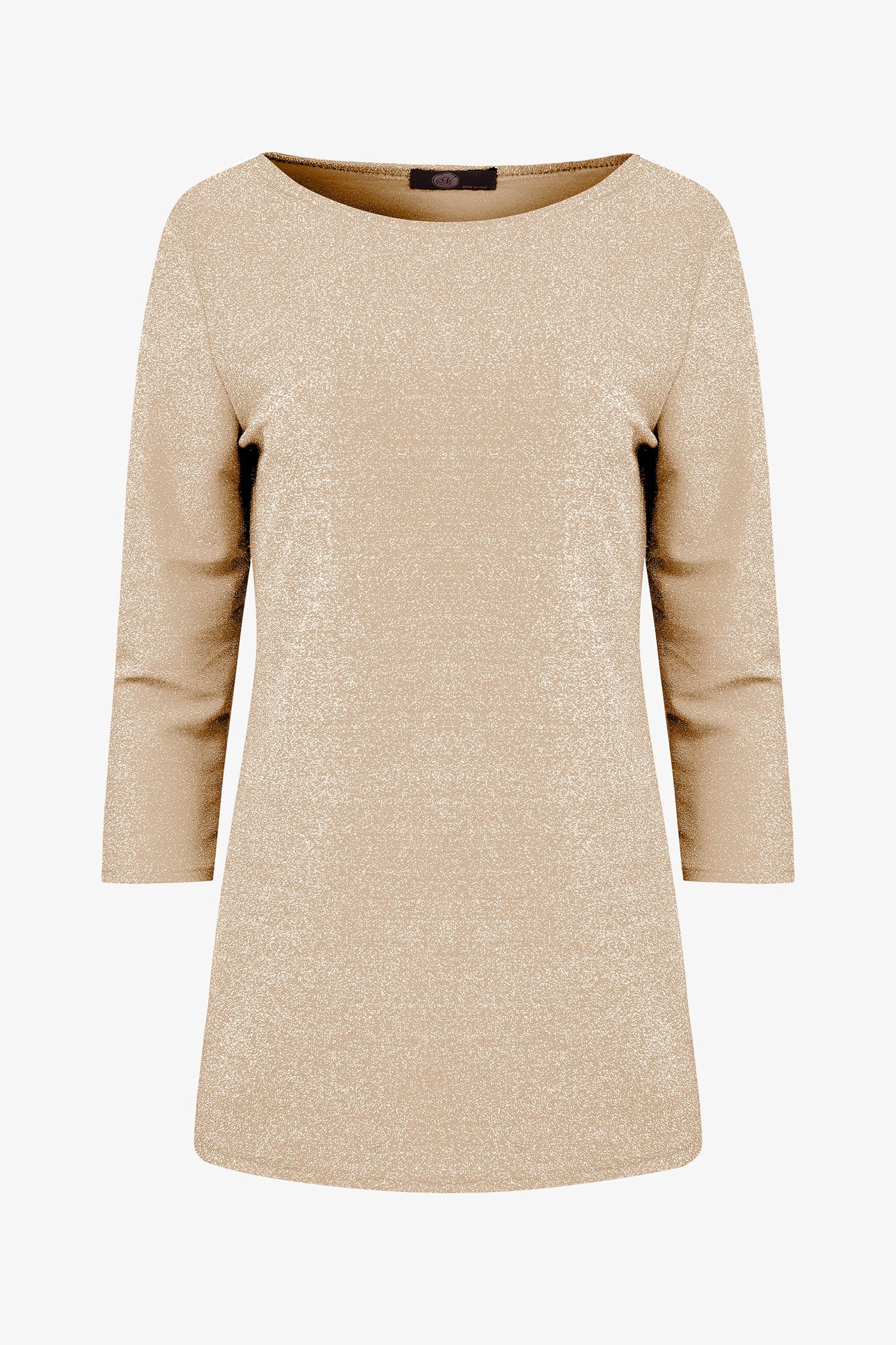 Women’s knit long sleeve tunic, with boat-neckline