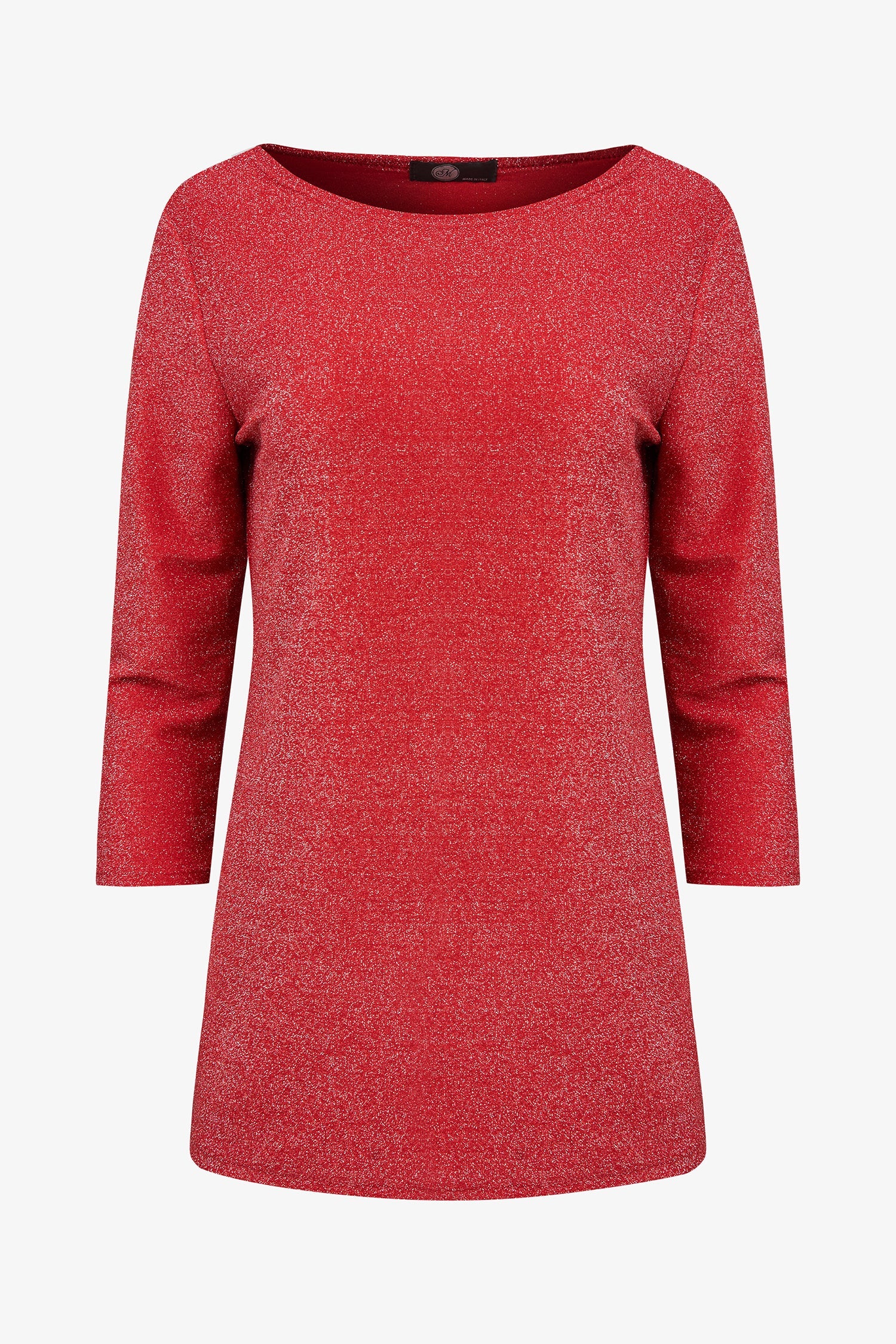 Women’s knit long sleeve tunic, with boat-neckline