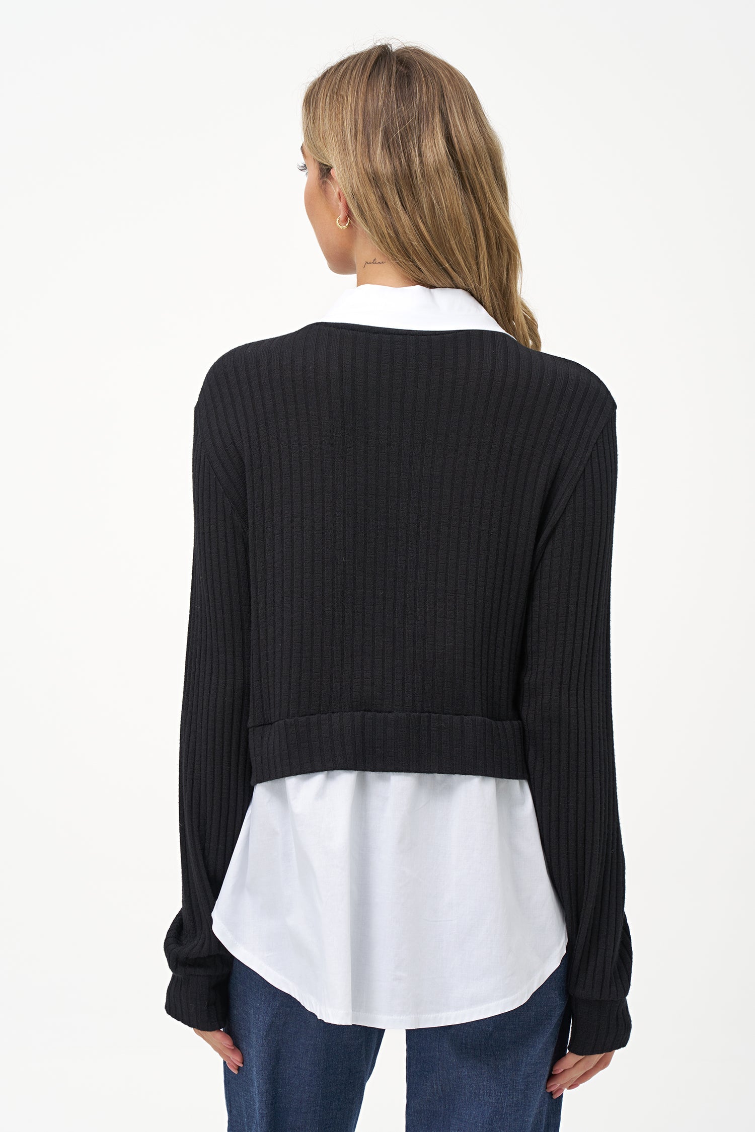 Women's Knit & Woven Combo Tunic