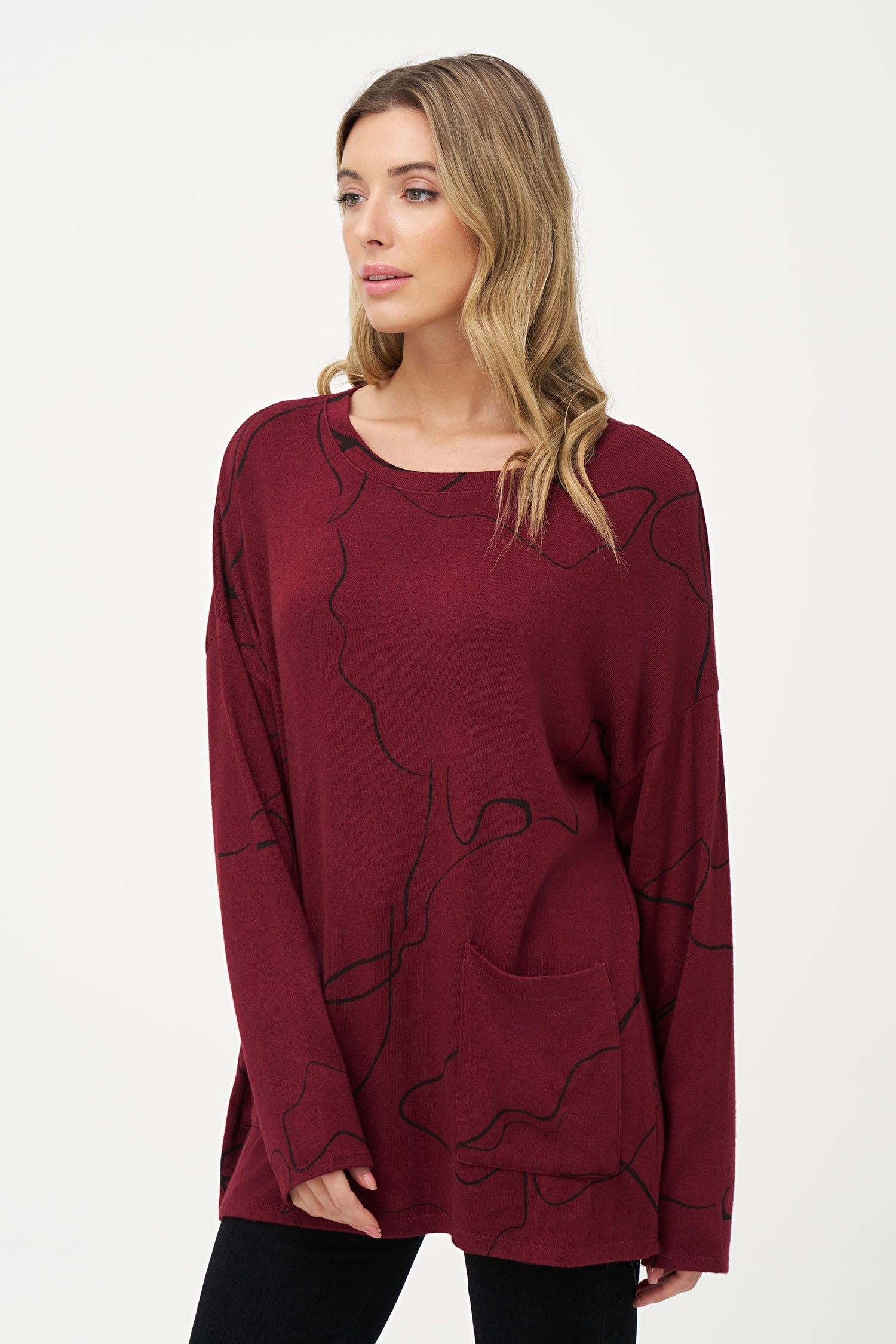 Women's Knit Wide Neck Tunic
