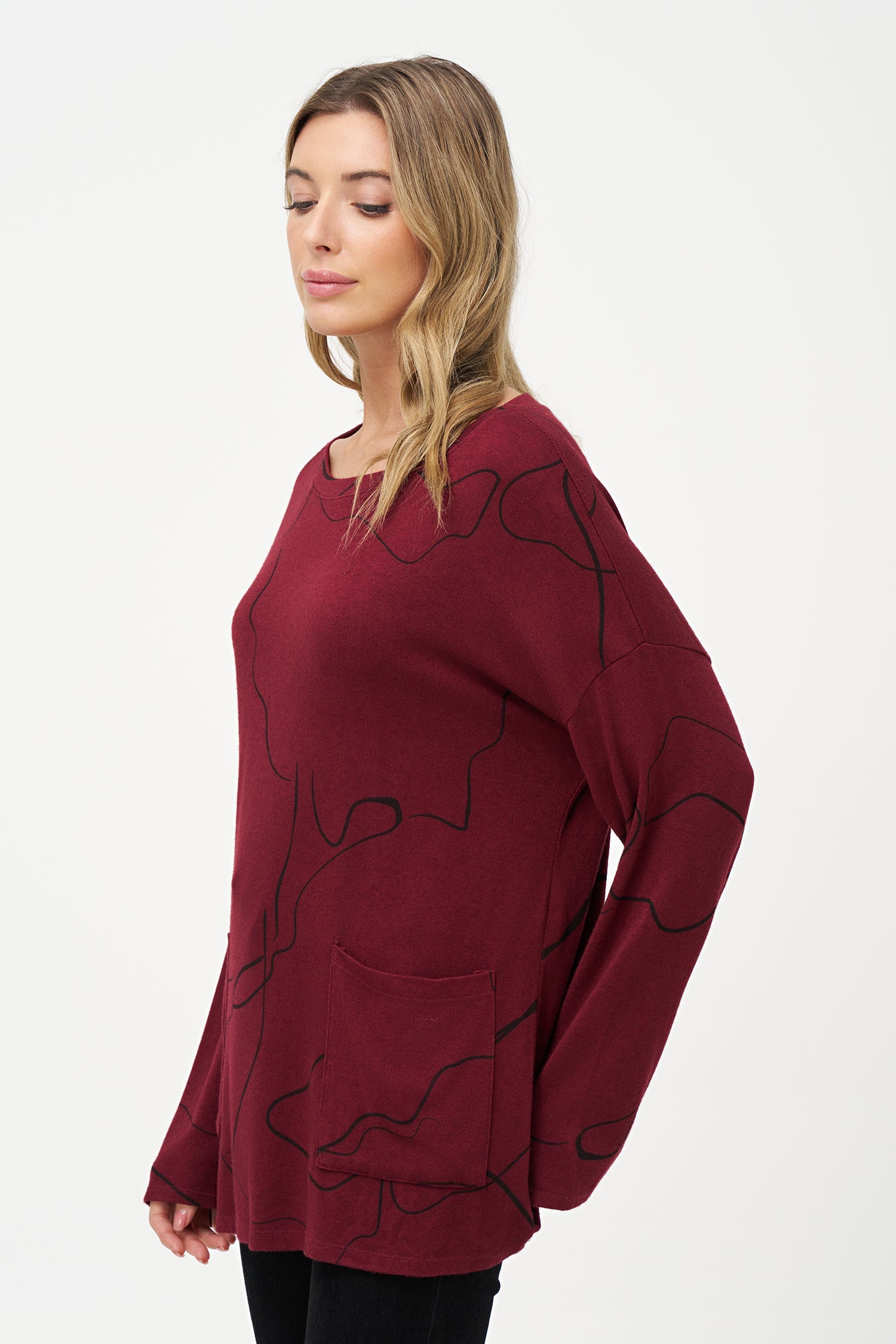 Women's Knit Wide Neck Tunic