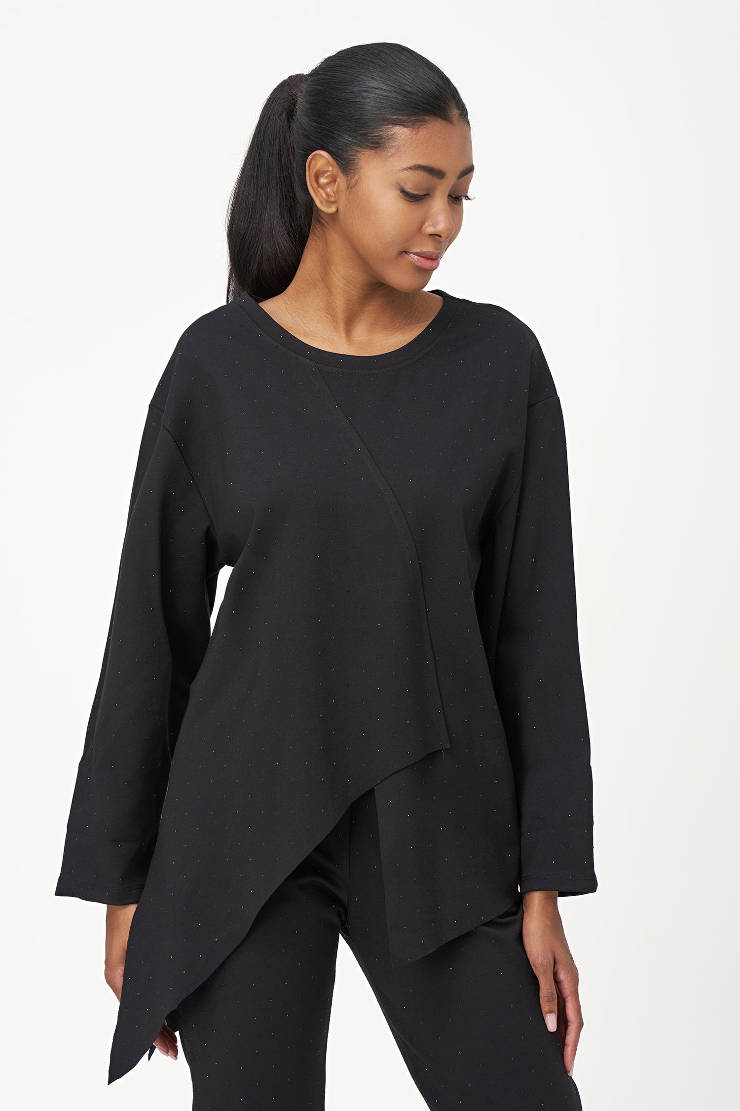 Women's Knit Crew-Neck Long-Sleeve Tunic