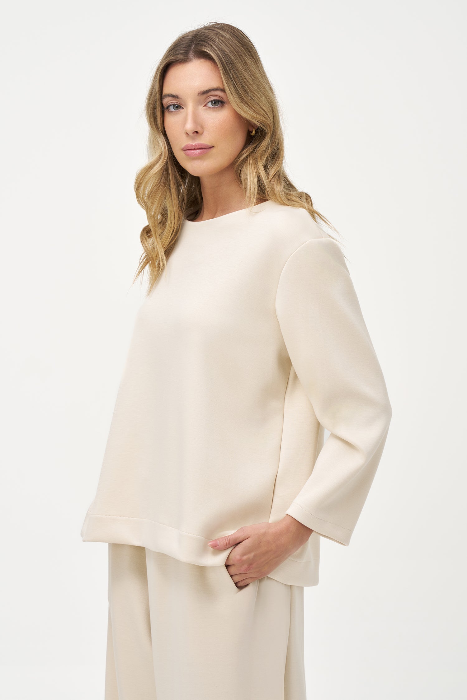 Women's Knit Crew-Neckline Sweatshirt