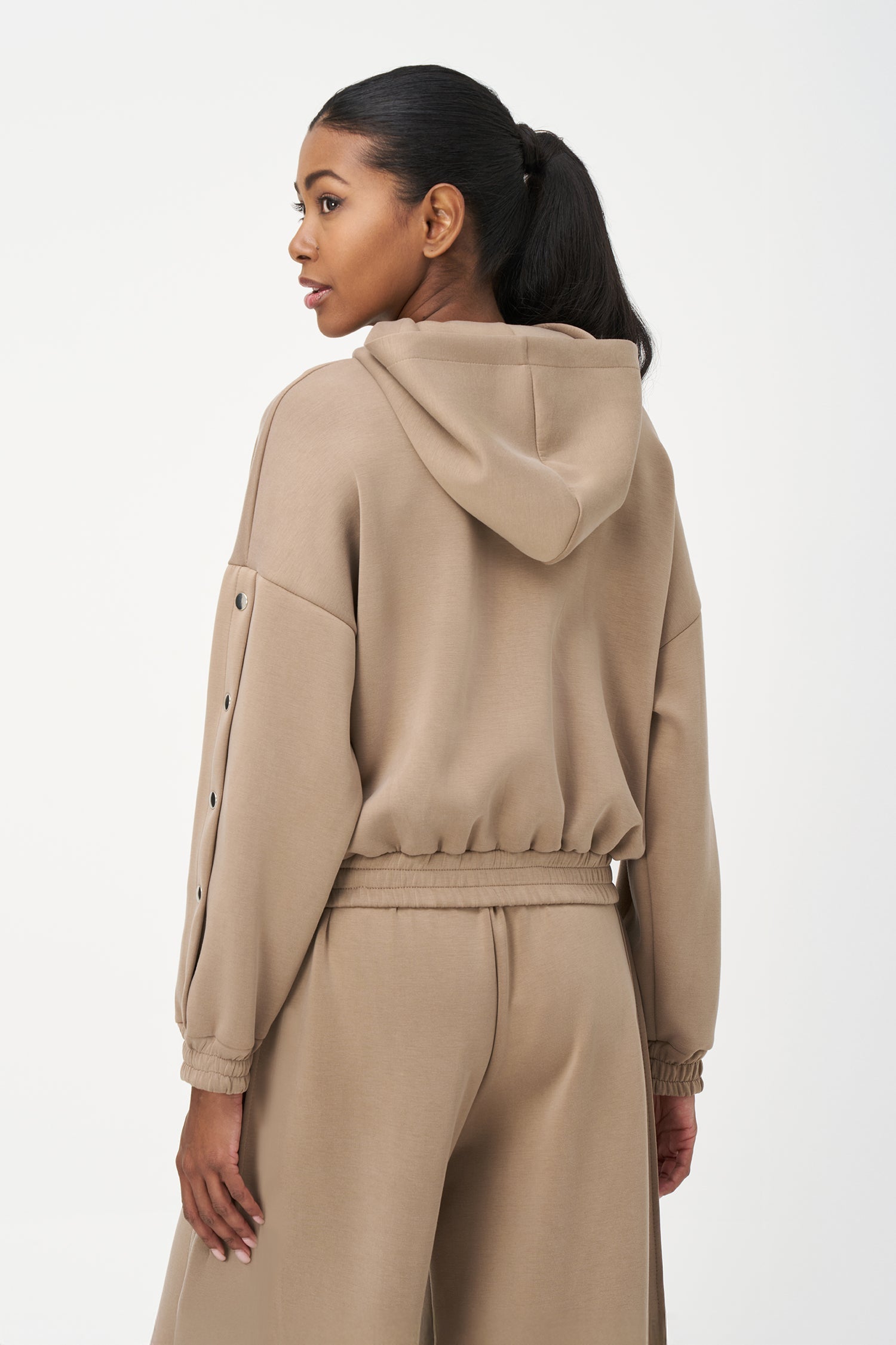 Women's Knit Hooded Zip-Up Long Sleeve Sweatshirt