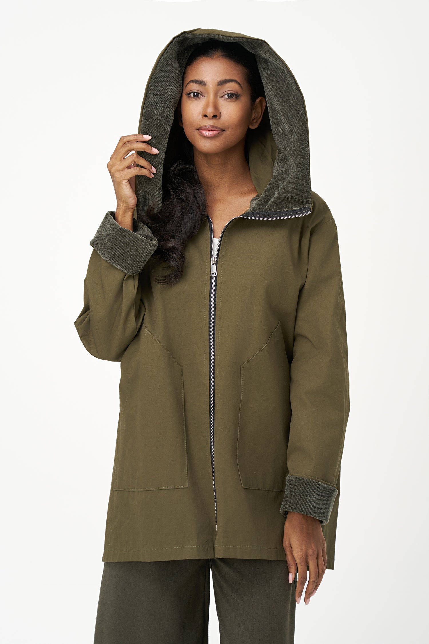 Women's Woven Zip-Up Long Sleeve Jacket